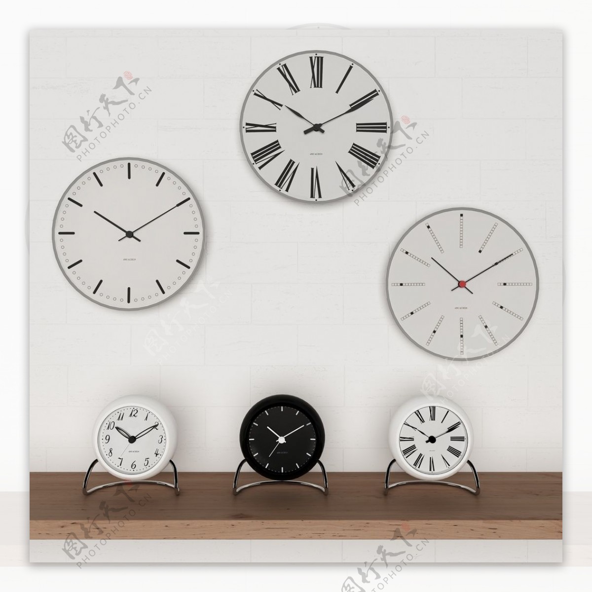黑白艺术钟表3d模型