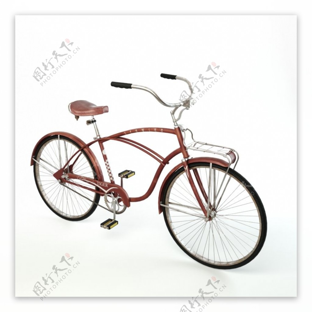 红色自行车模型下载