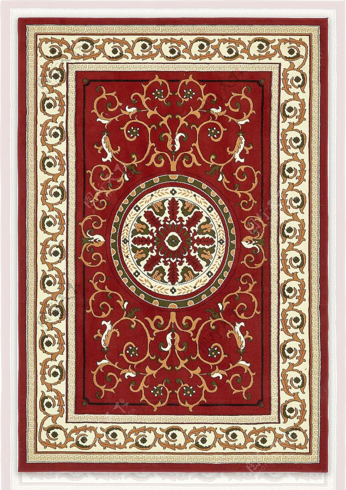 古典红色经典地毯