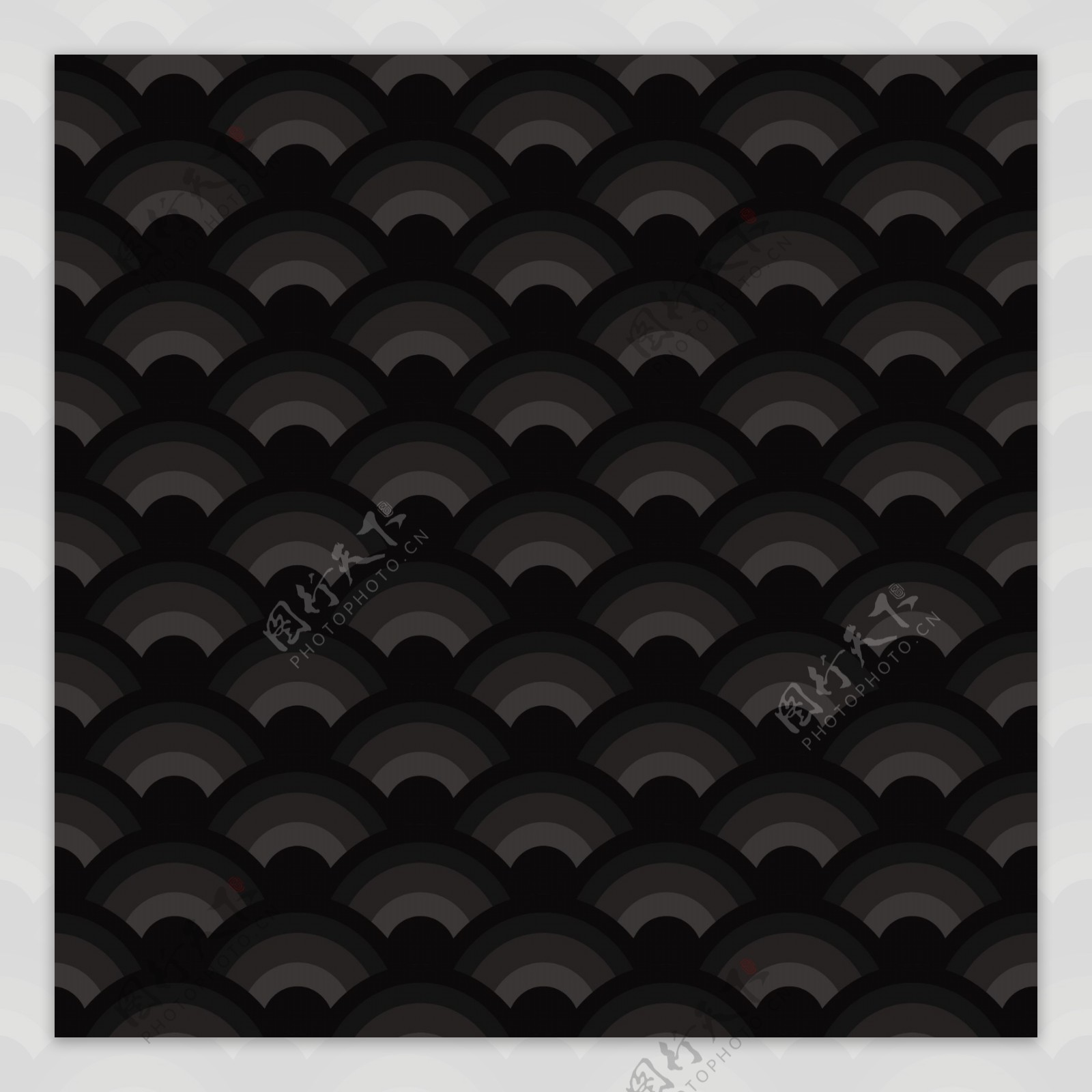 黑色鳞片几何图形花型设计矢量素材