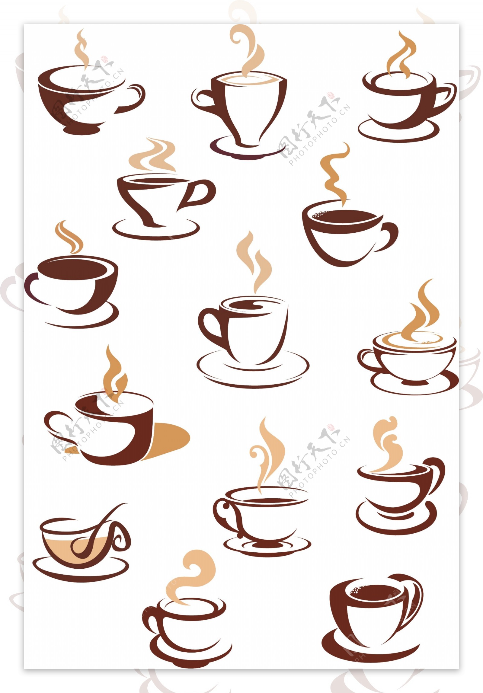 咖啡图标设计矢量
