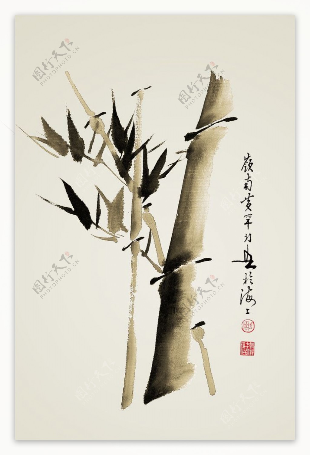 简约中式植物竹子画