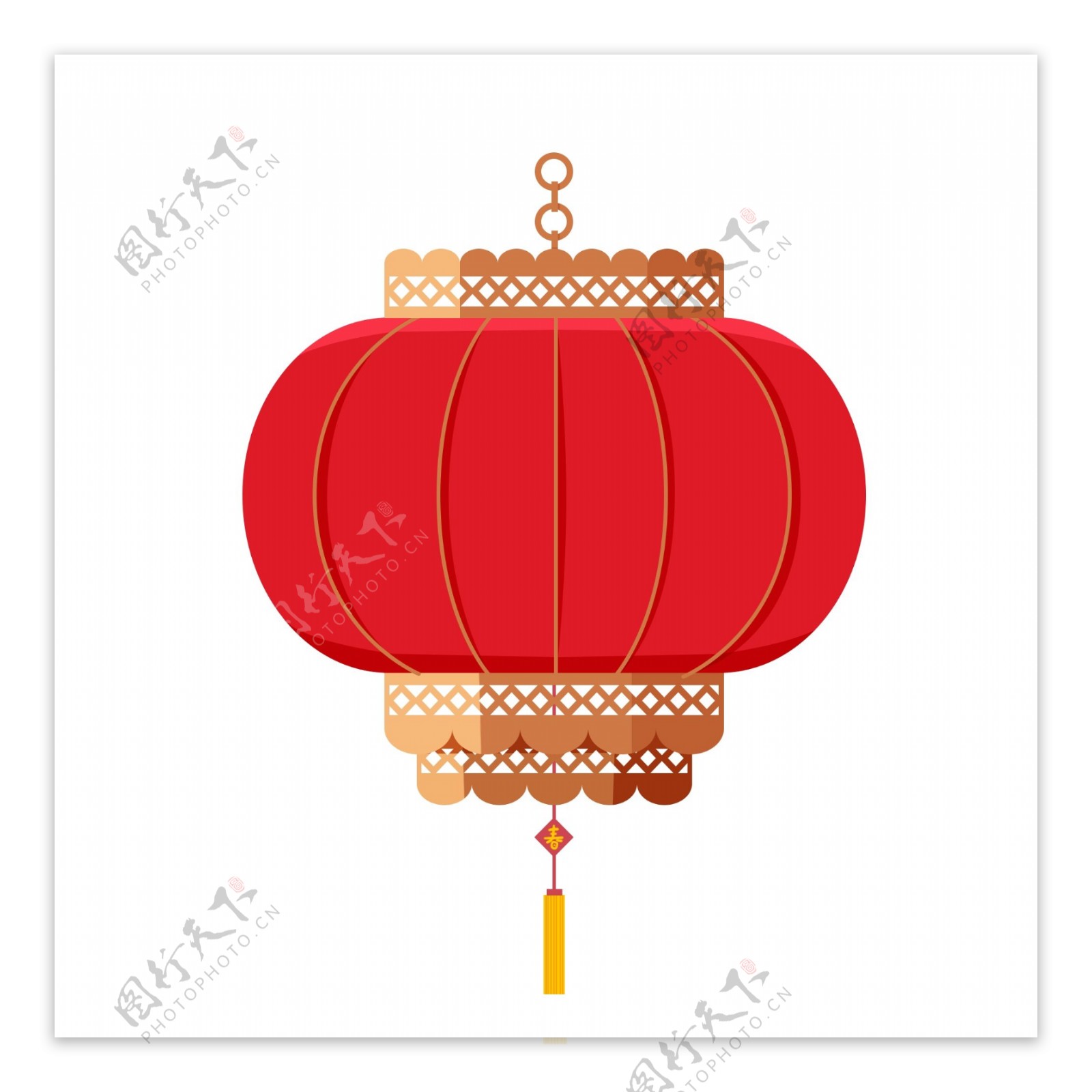 中国风喜庆过年春节红灯笼扁平矢量素材