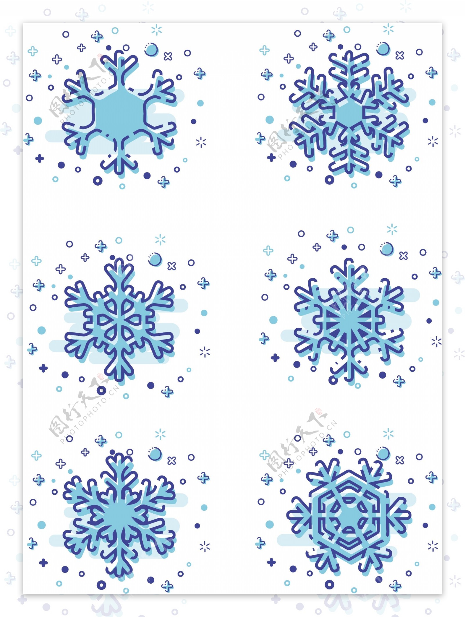 MBE风格冬季雪花可商用图标元素