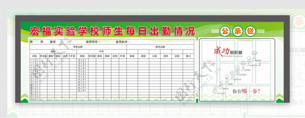 学校出勤公告栏