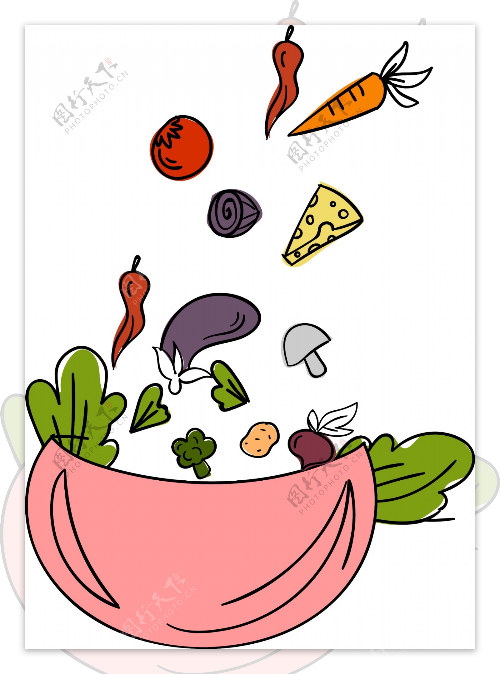 食物图案装饰元素背景