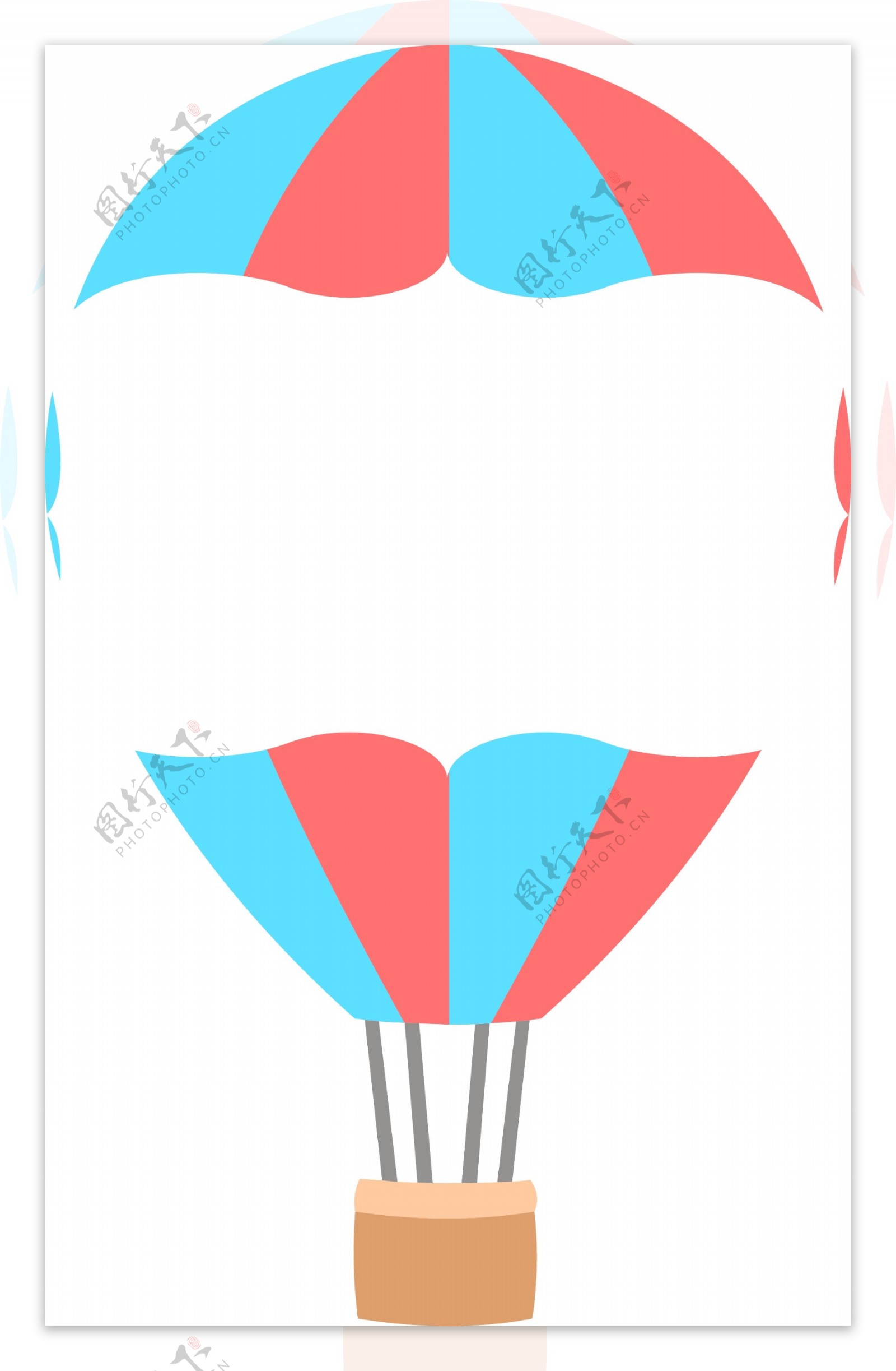 热气球花纹装饰图案元素