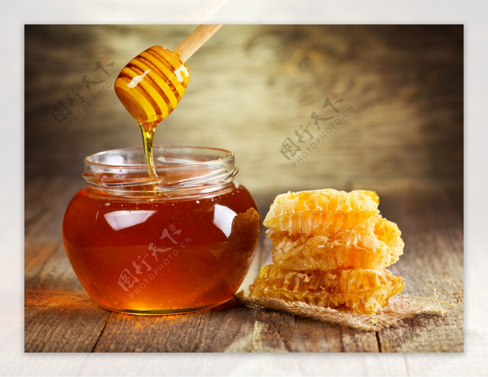 美味的蜂蜜和蜂巢