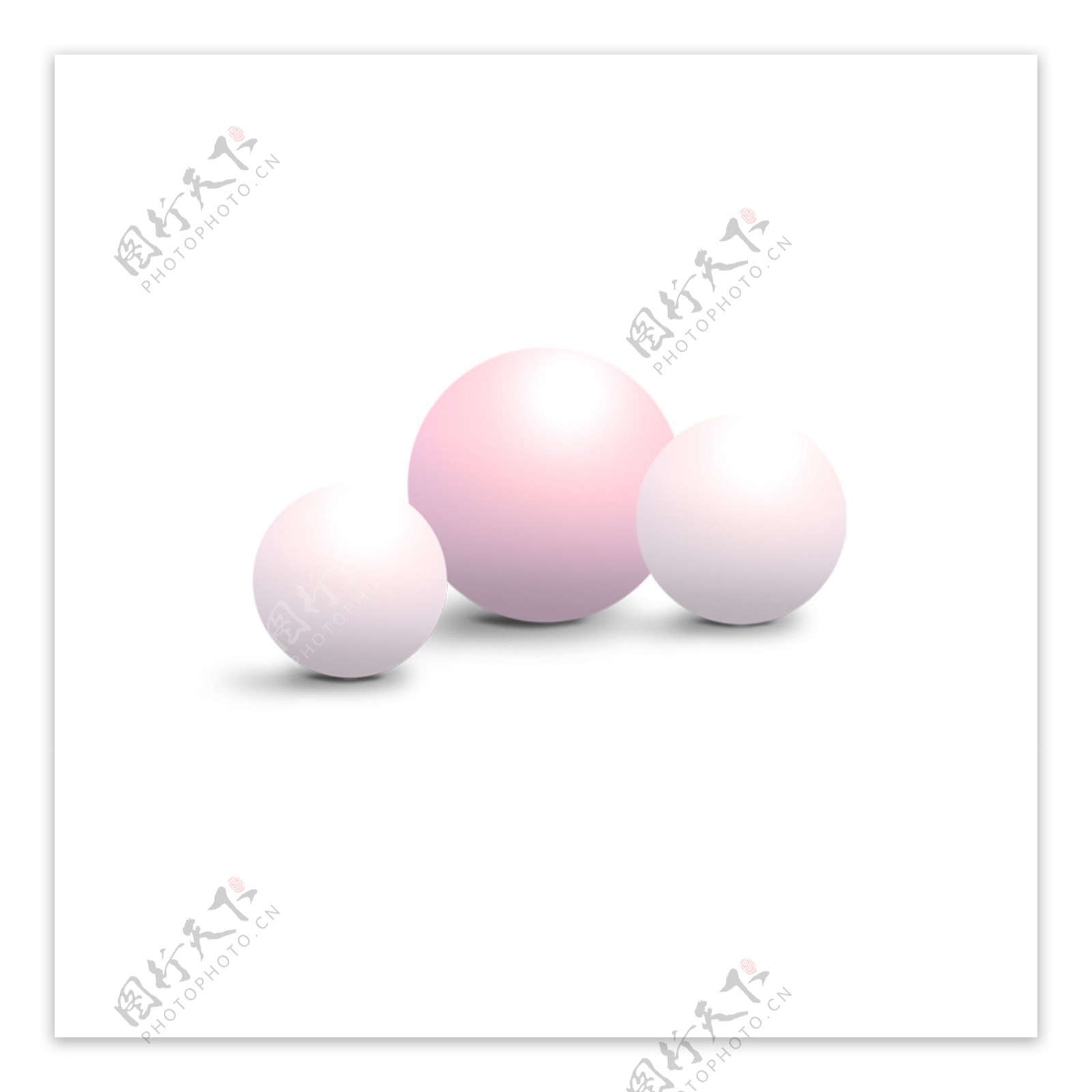 三颗粉色的球素材可商用