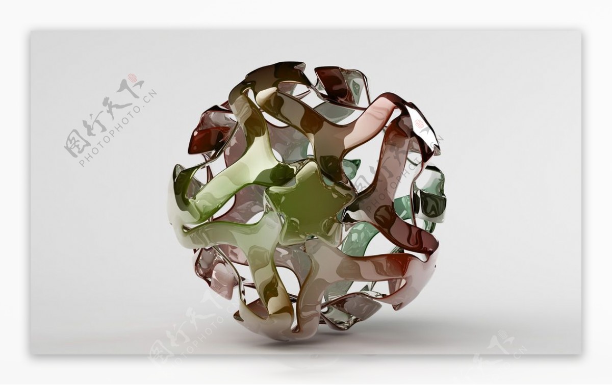 璀璨的玻璃体浅色渐变的球形素材