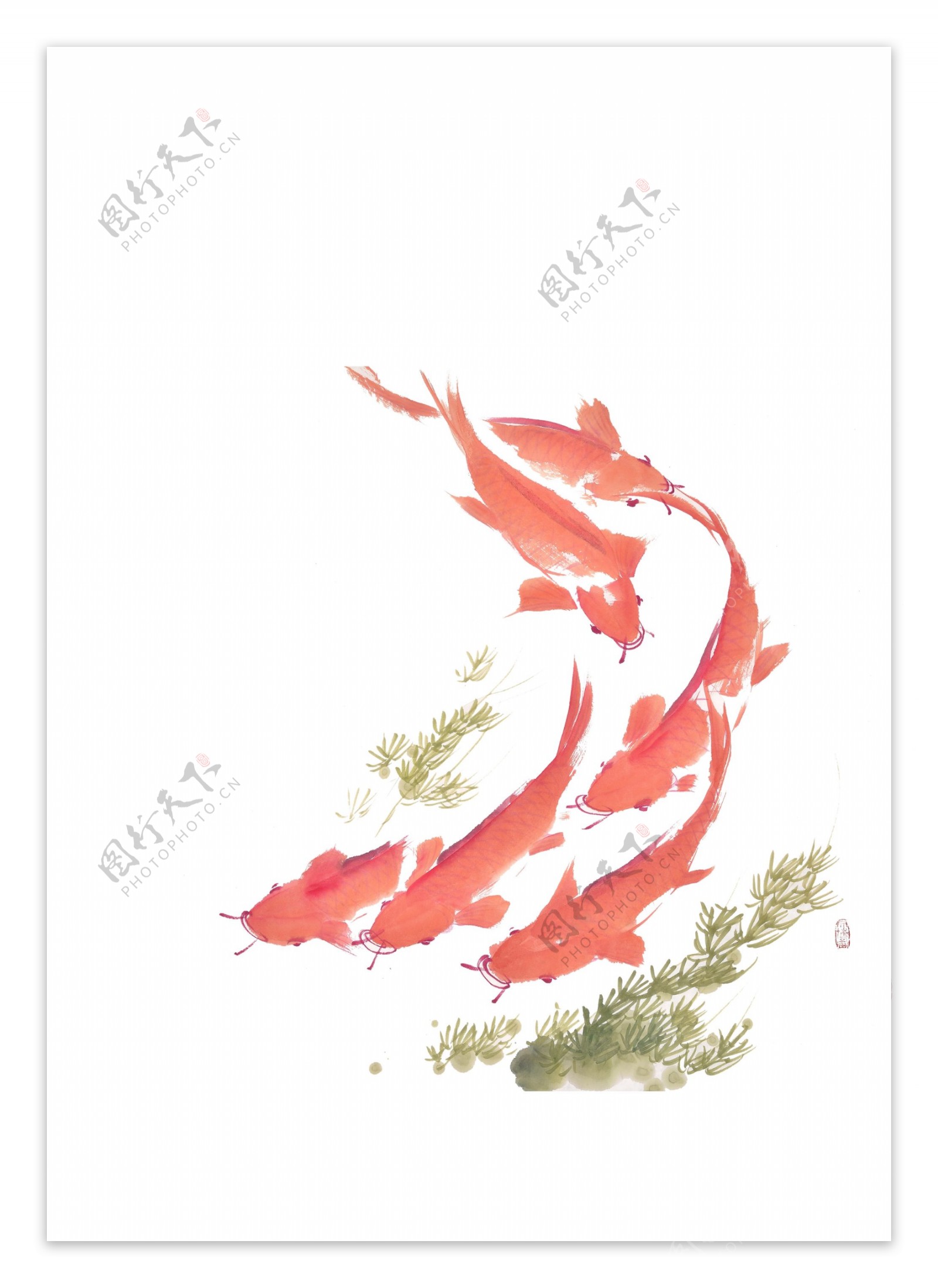 水墨中国风鲤鱼水墨画