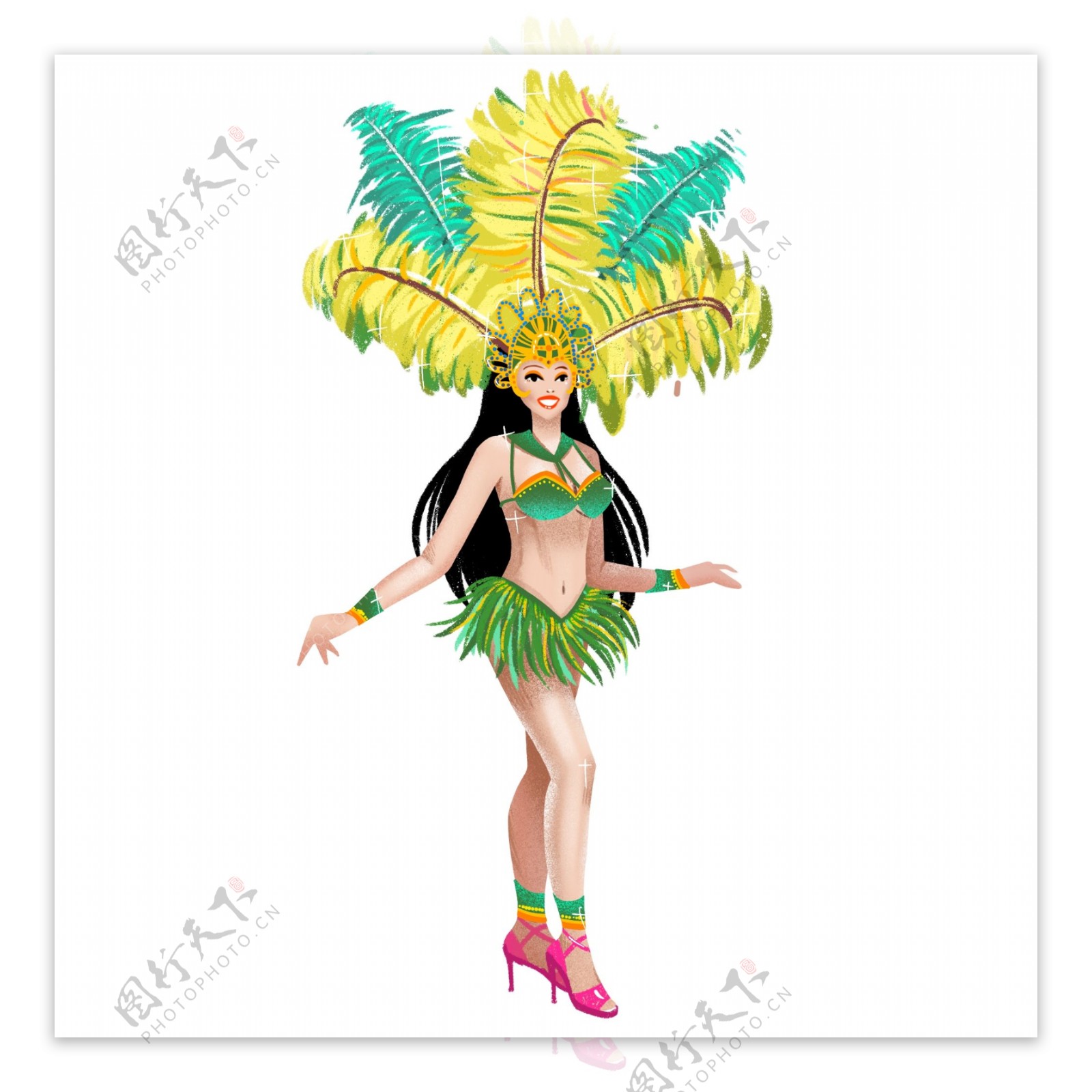 巴西狂欢节舞者形象桑巴女郎狂欢派对