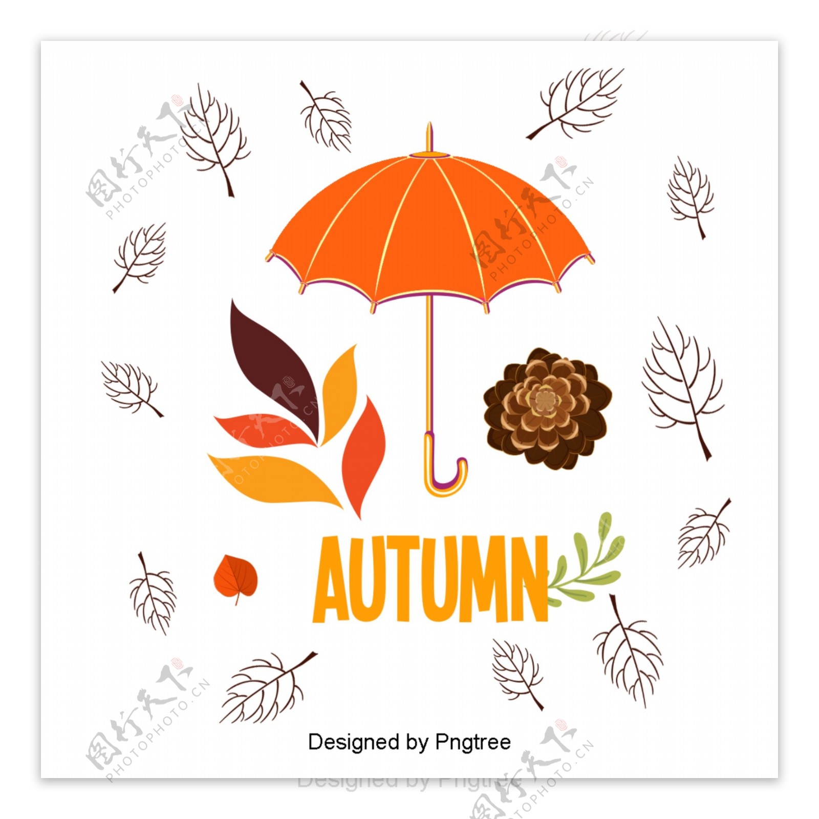 简单的手绘秋季元素设计