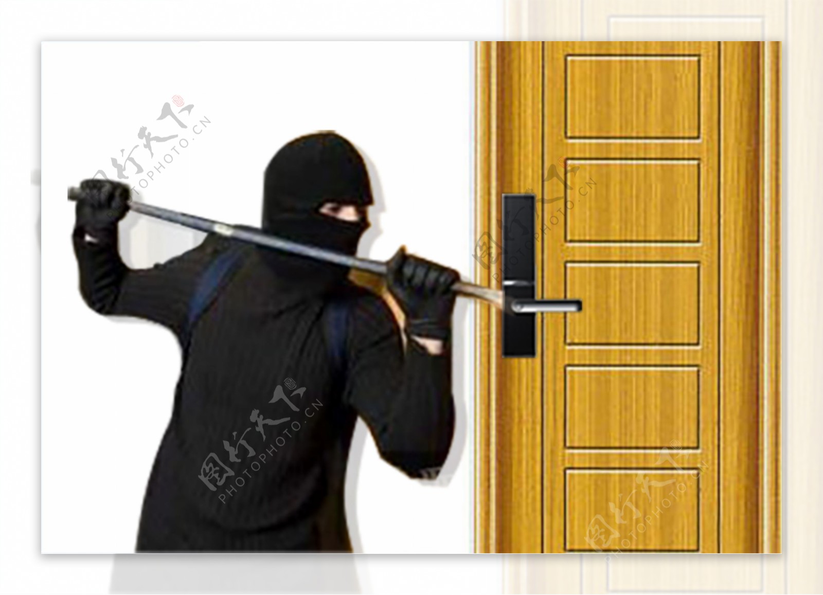 撬门撬锁防盗效果图
