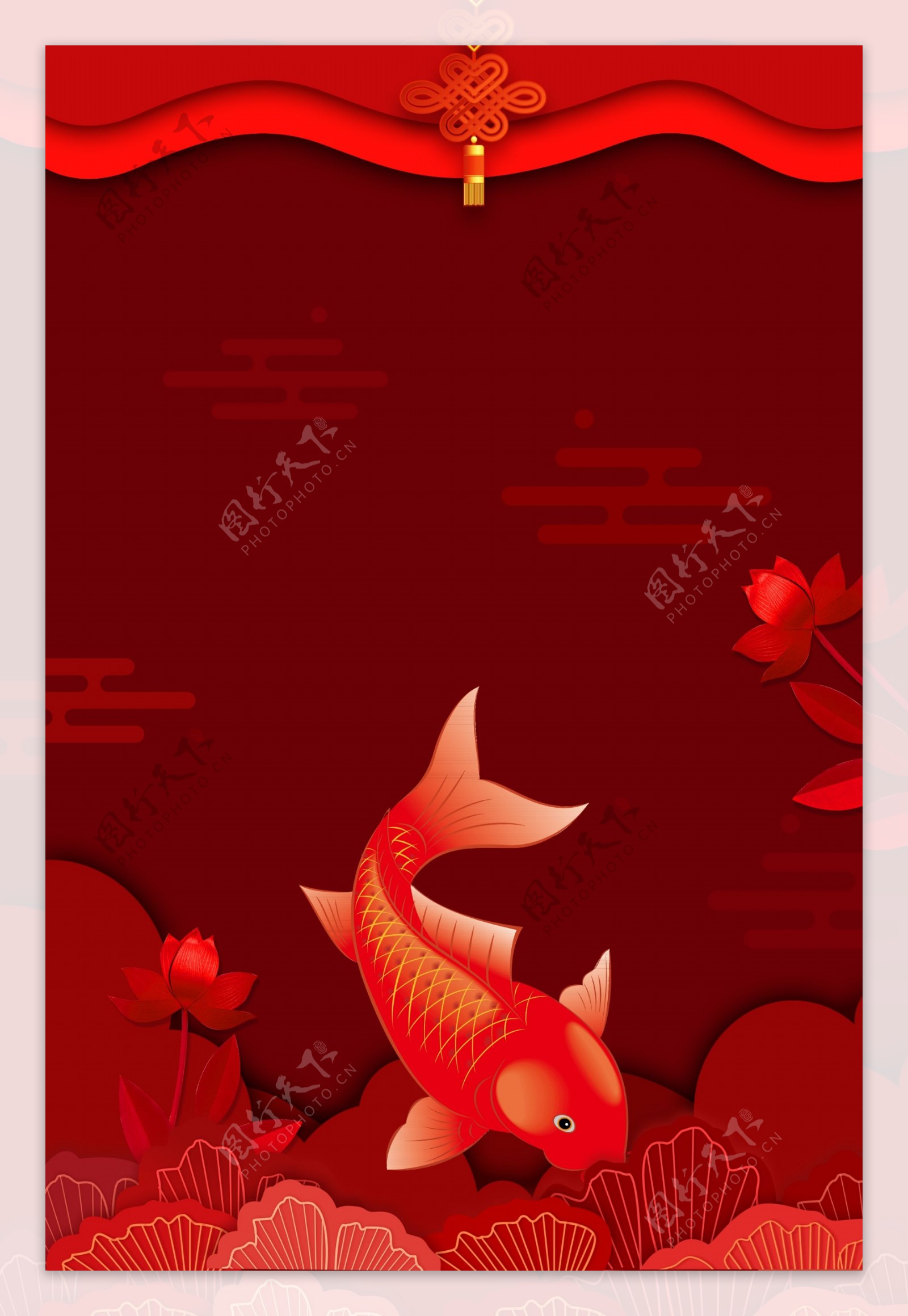 红色锦鲤背景