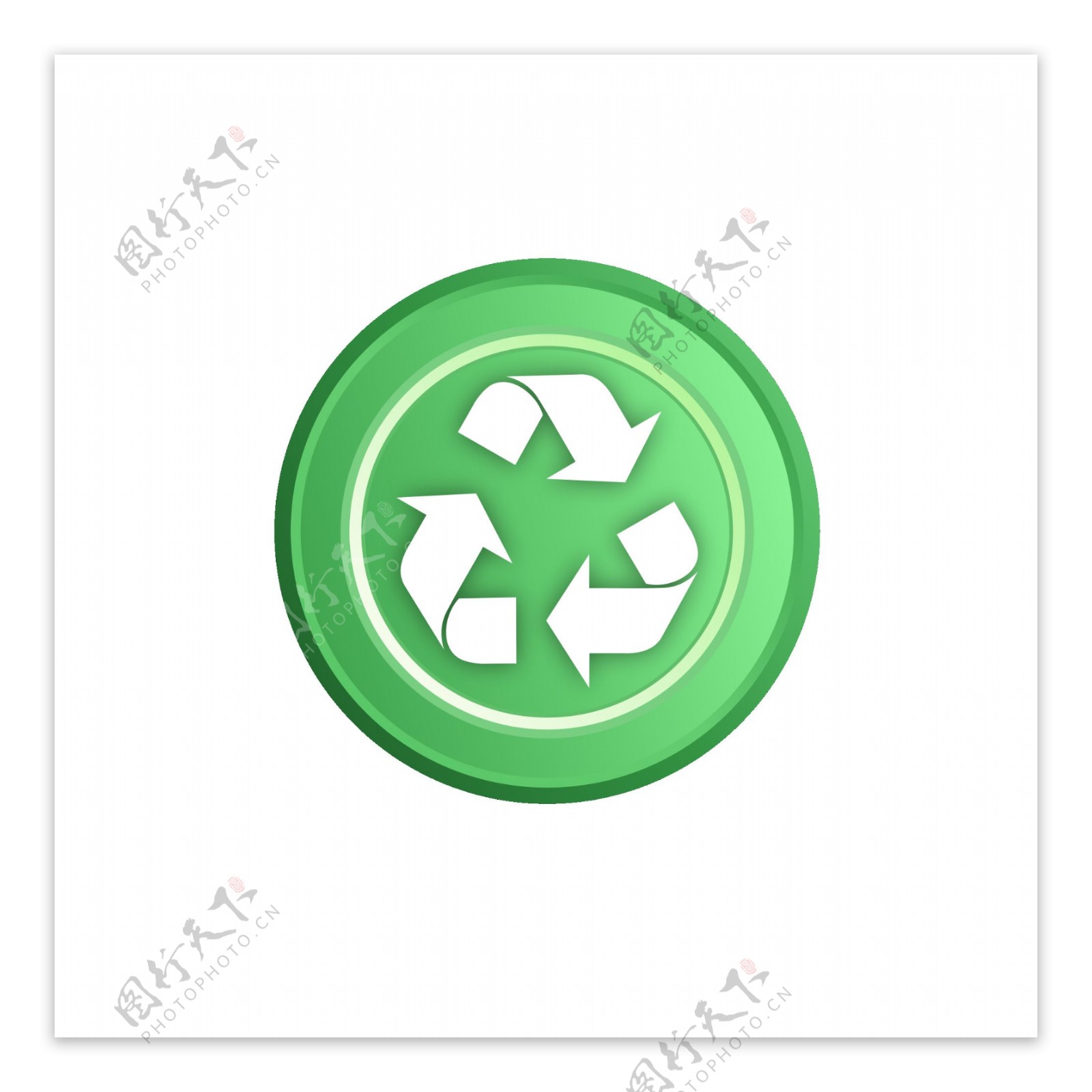 C4D立体绿色环保图标免抠图