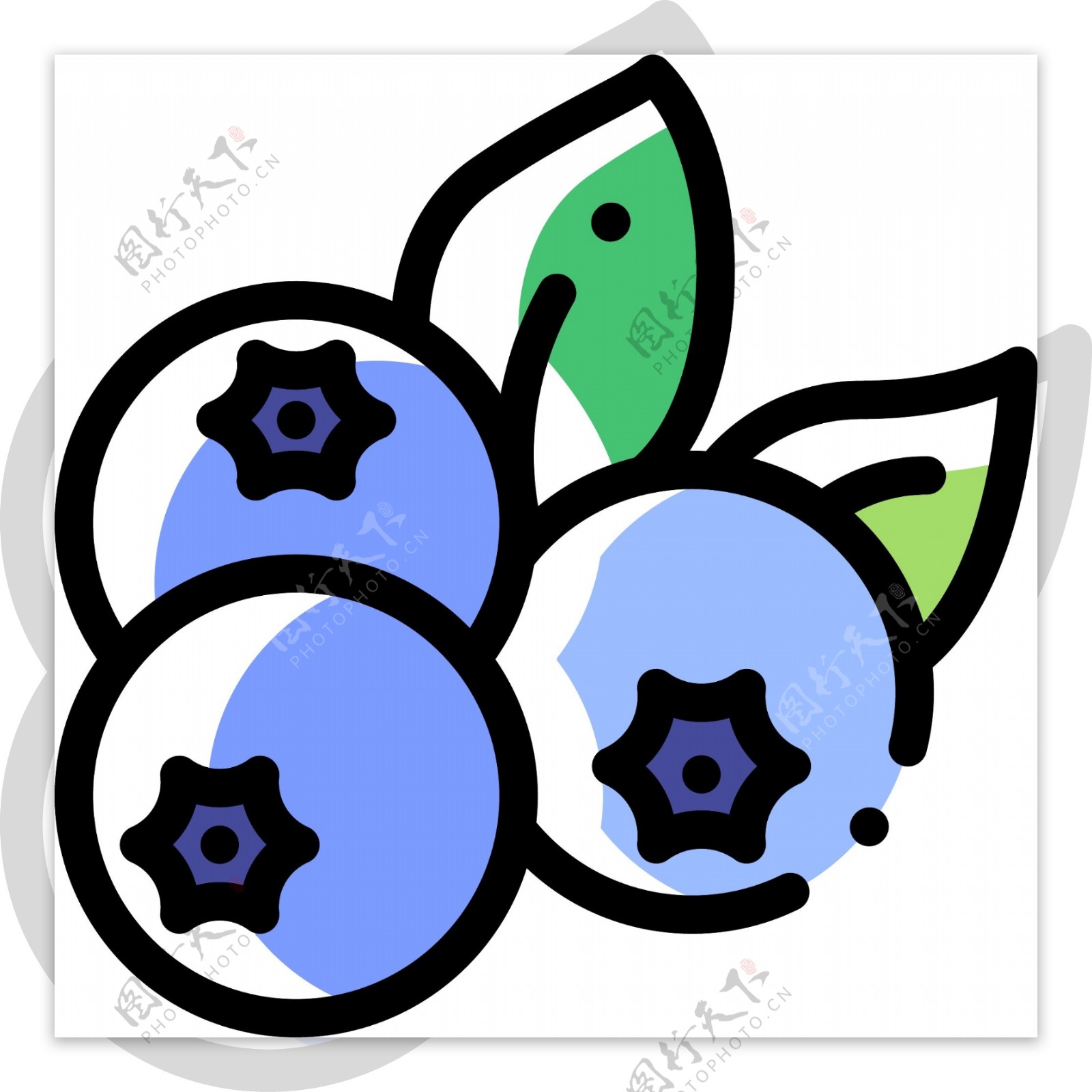 mbe风格蓝莓装饰图标