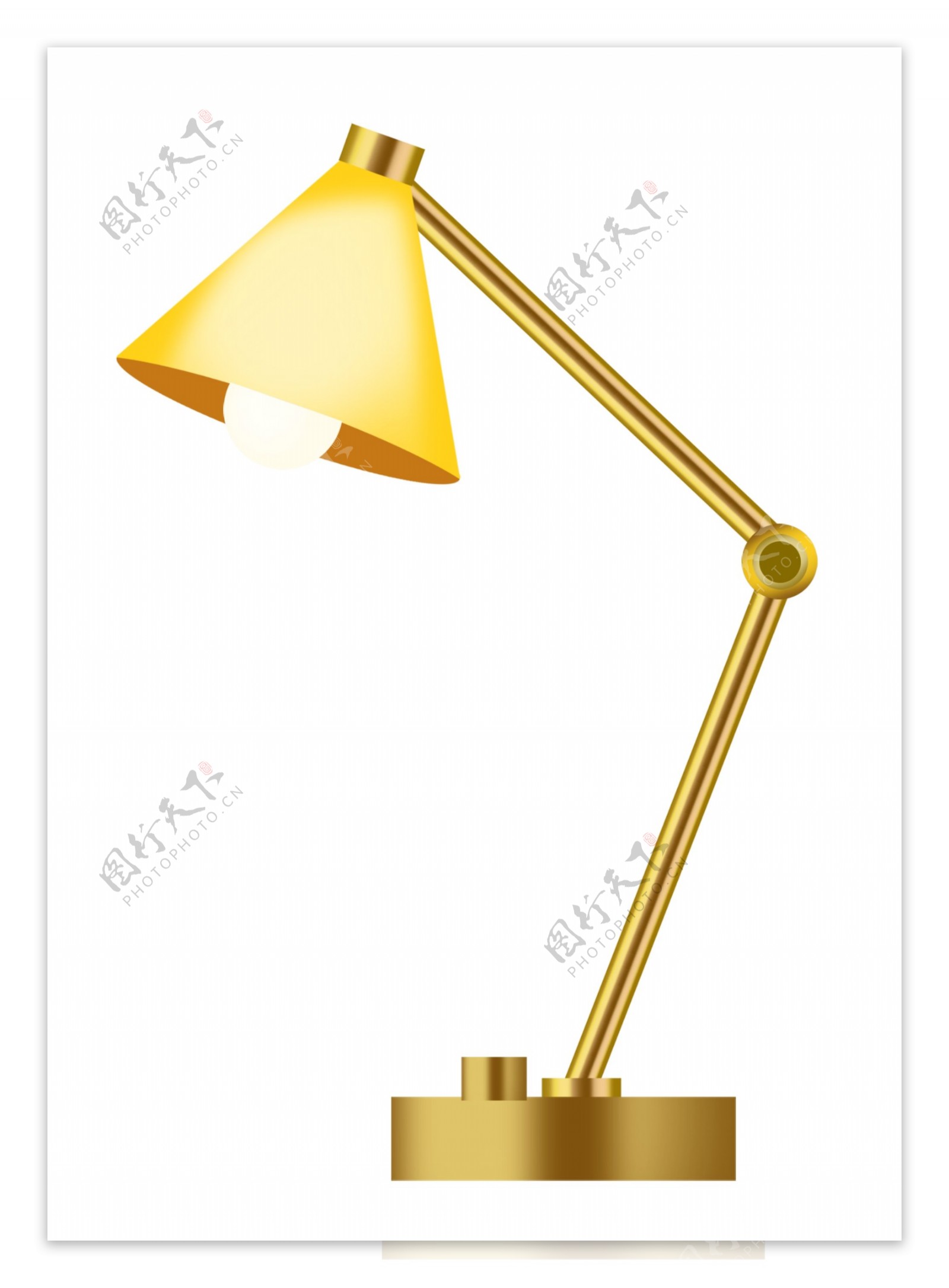 金色折叠台灯插画