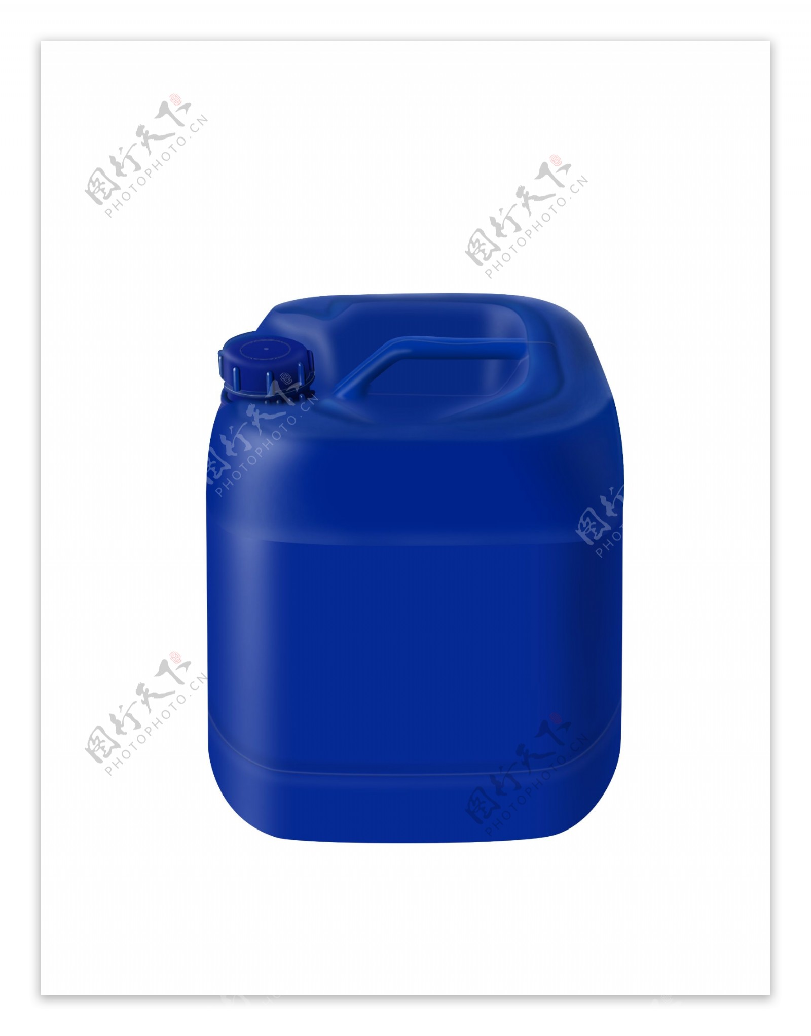 蓝色塑料桶油桶png格式psd源文件