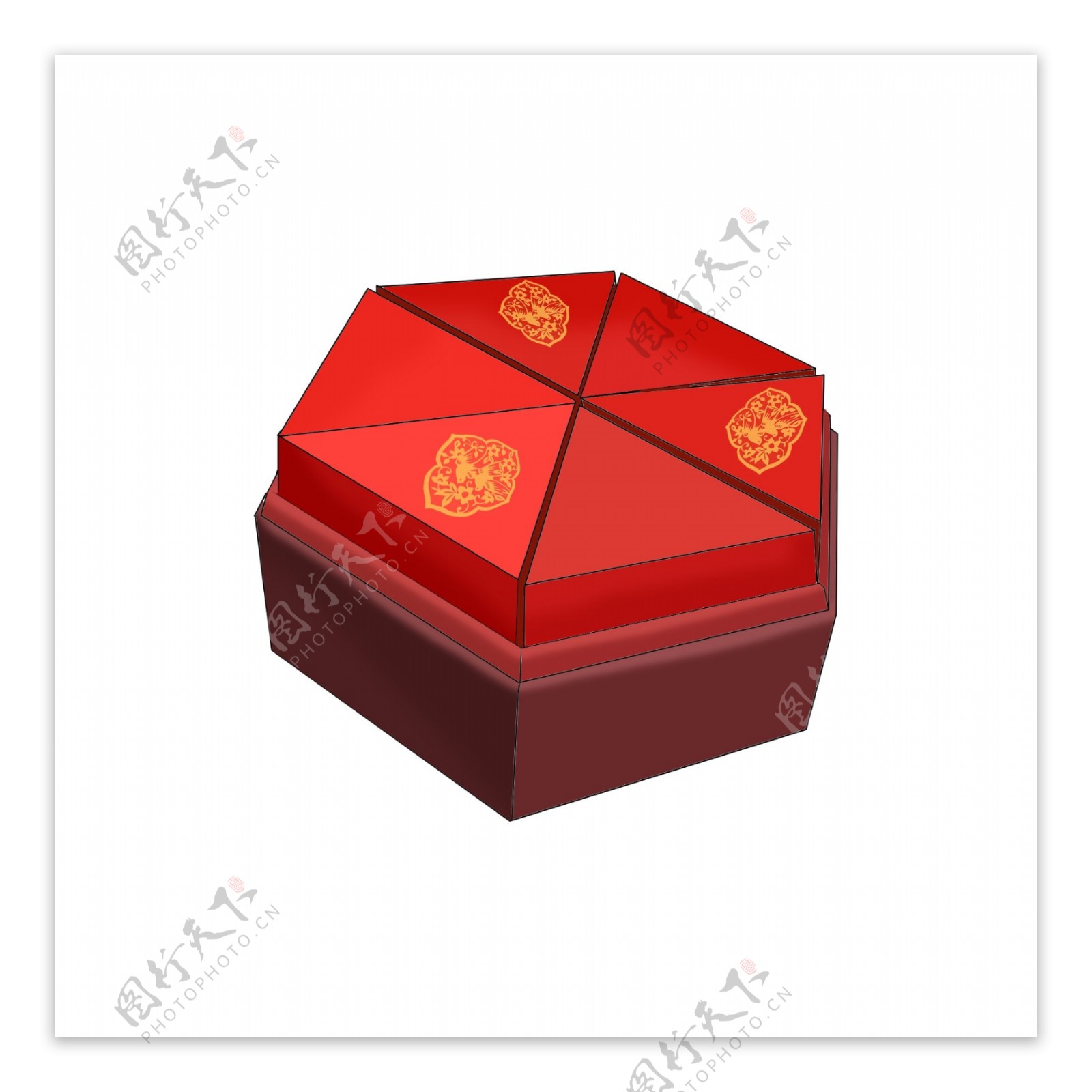 节年货坚果礼盒中式传统红色礼盒八宝盒