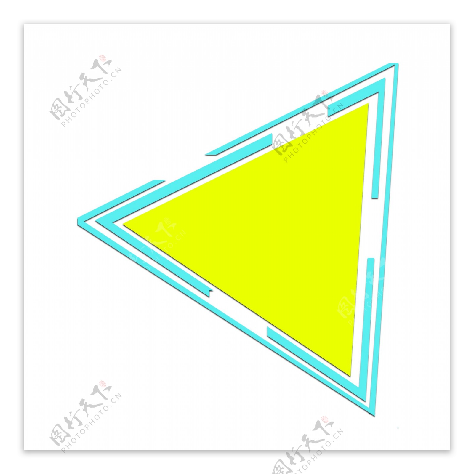 水彩黄色几何三角形
