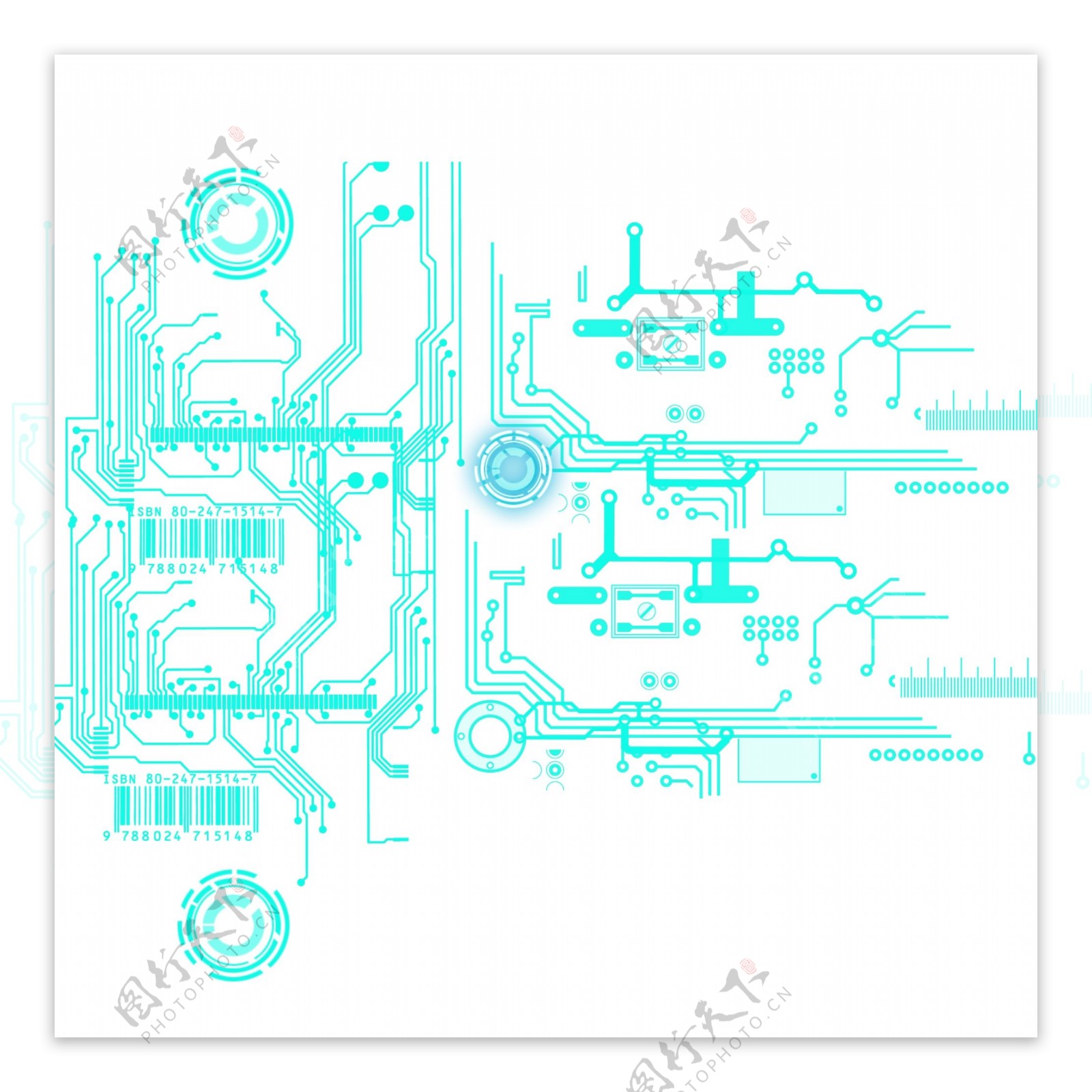 科技电路图电路板元素