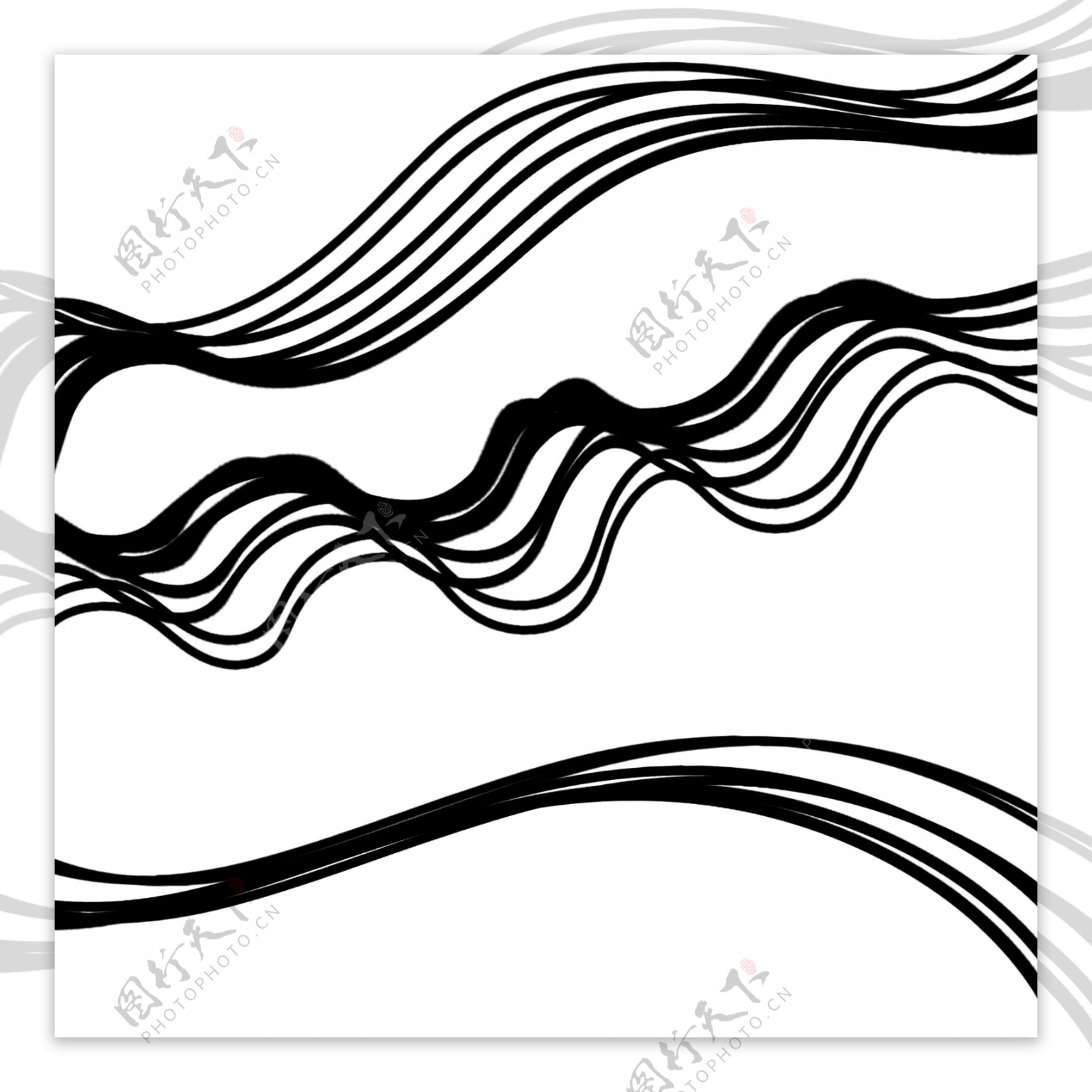 黑色简洁通用波浪线装饰