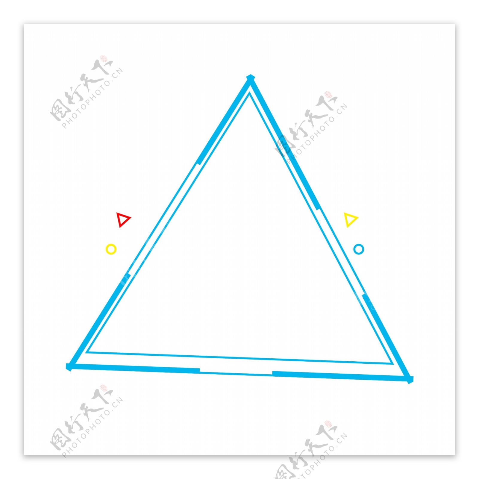 手绘蓝色三角形边框