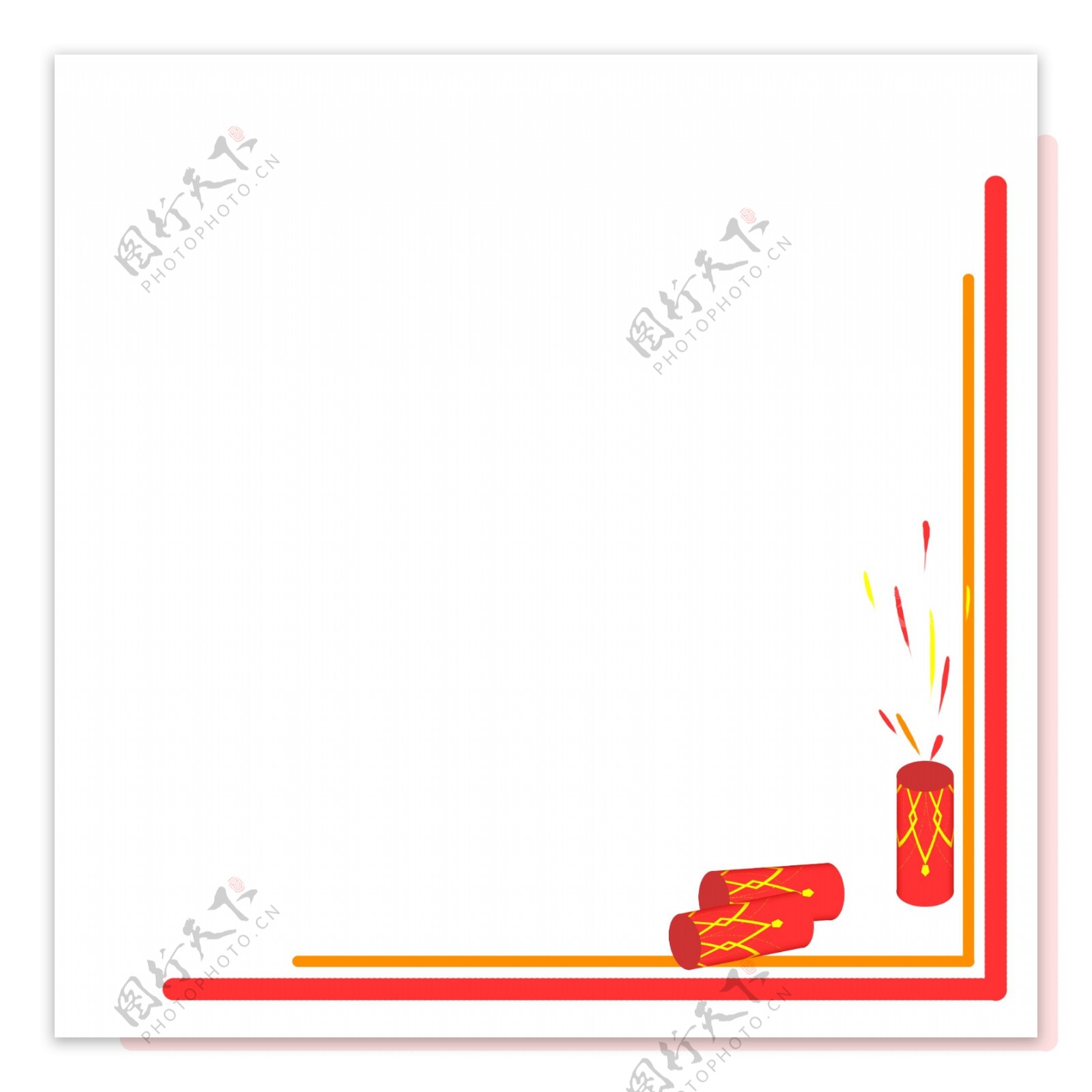 新年鞭炮边框插画