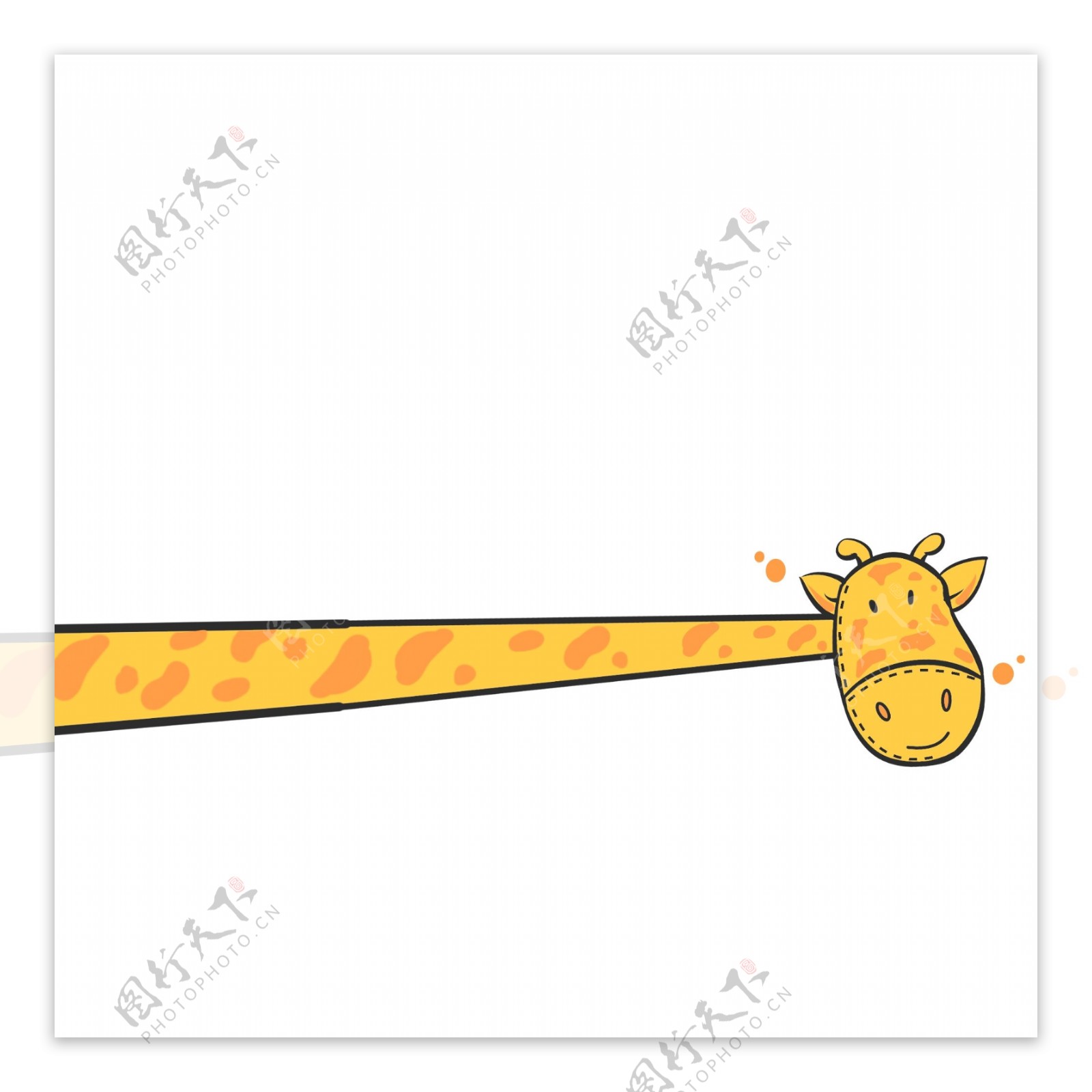黄色的动物分割线插画