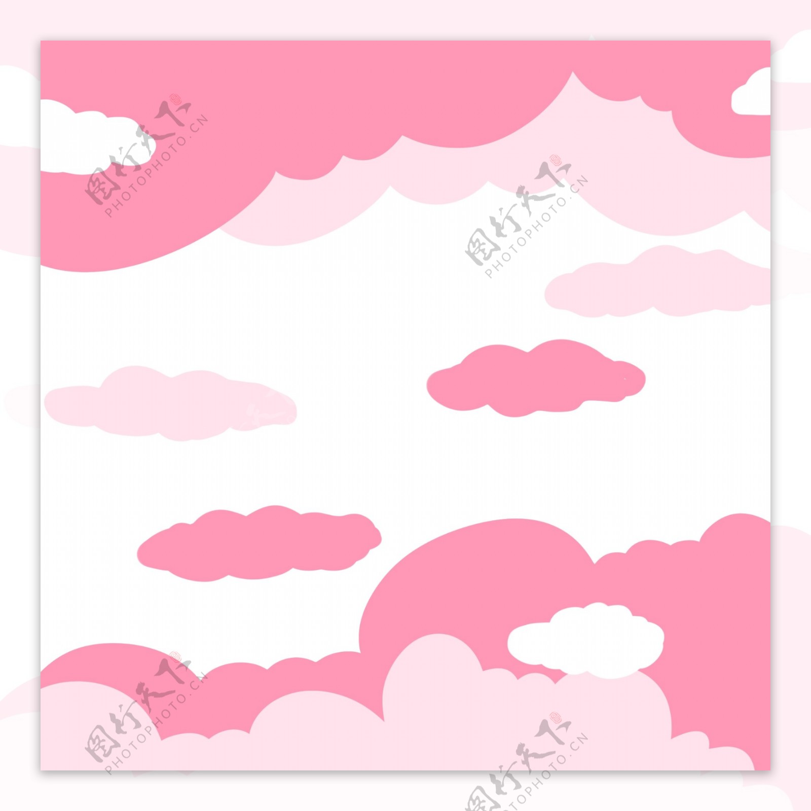 粉色系漂浮的云彩png透明底千库原创