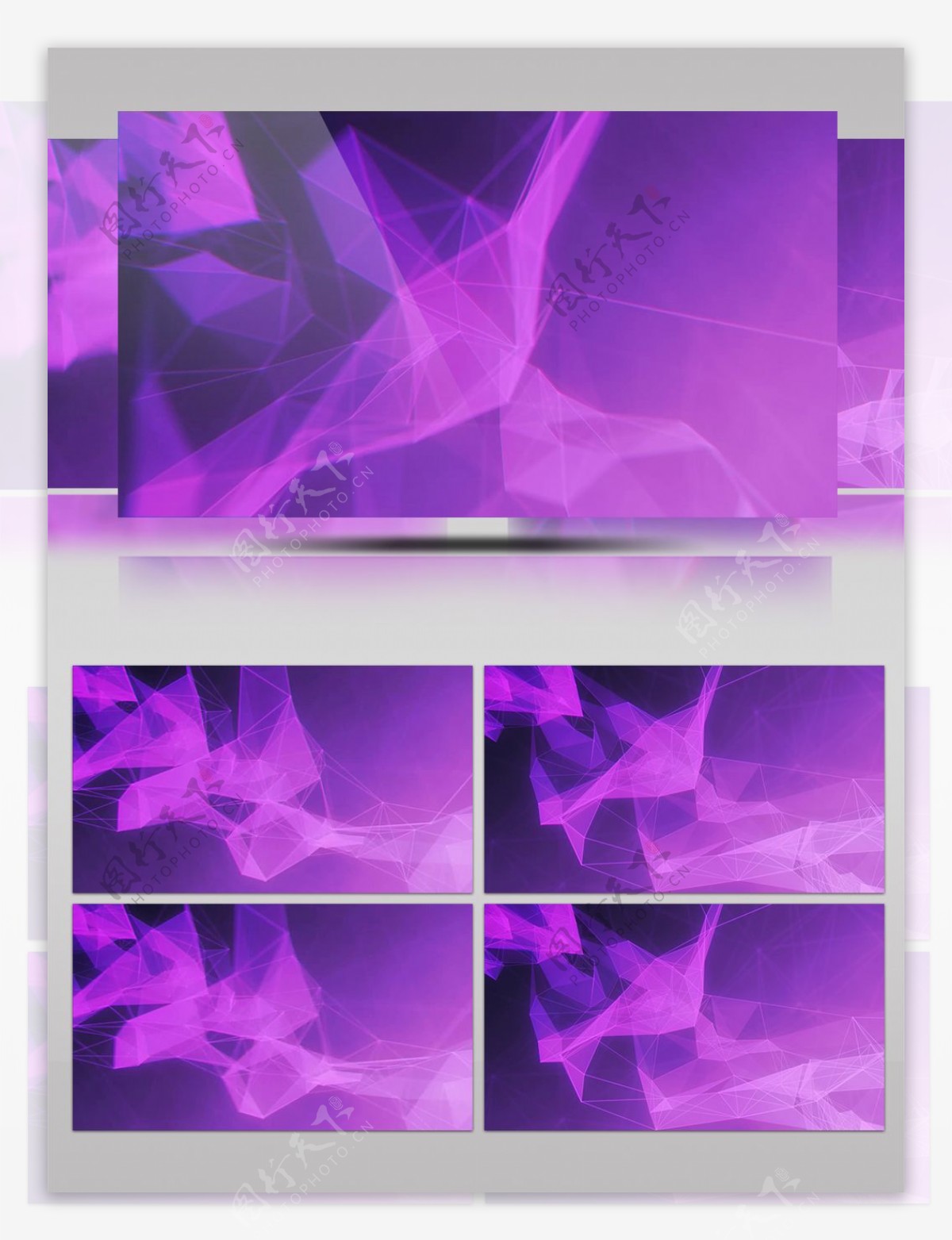 紫色科技科幻几何连接动感扁平化动感ae