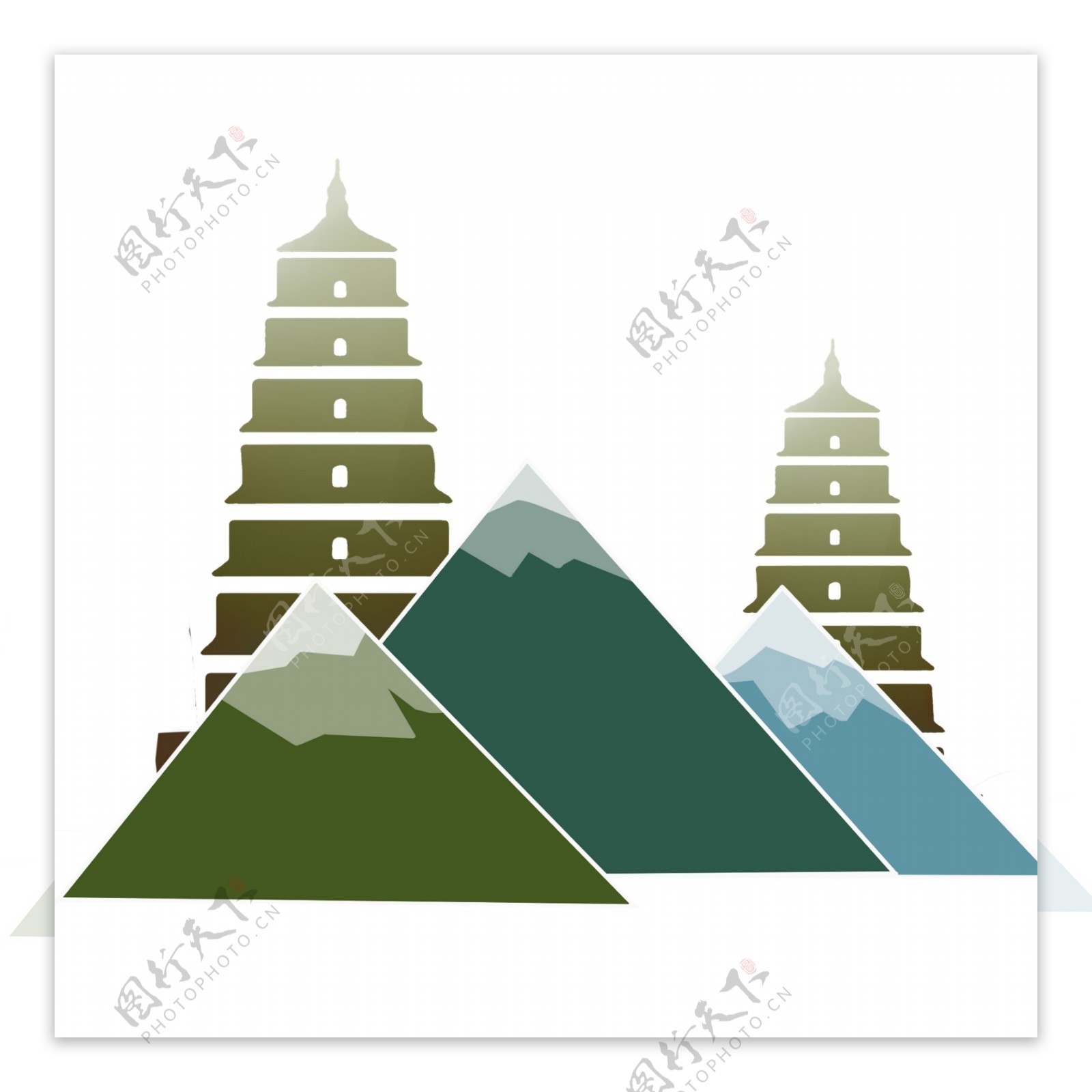 金字塔的建筑插画