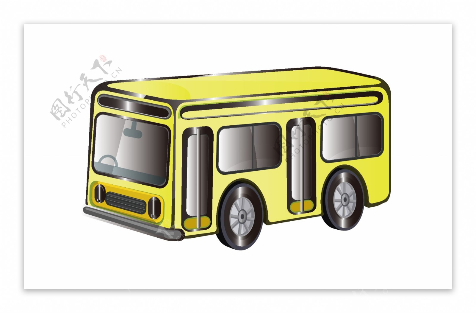 黄色公共汽车插图