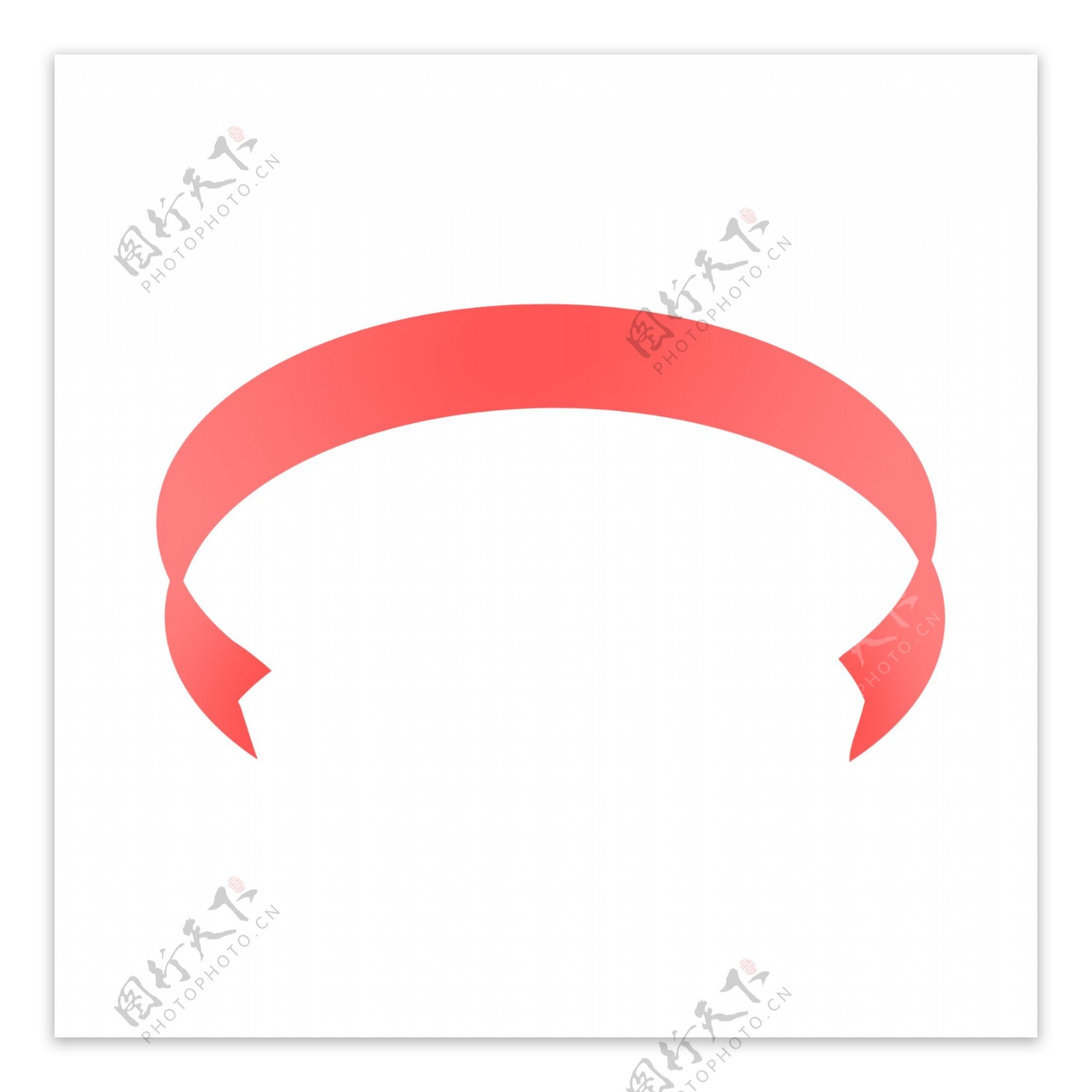 粉红色圆形彩带标题框