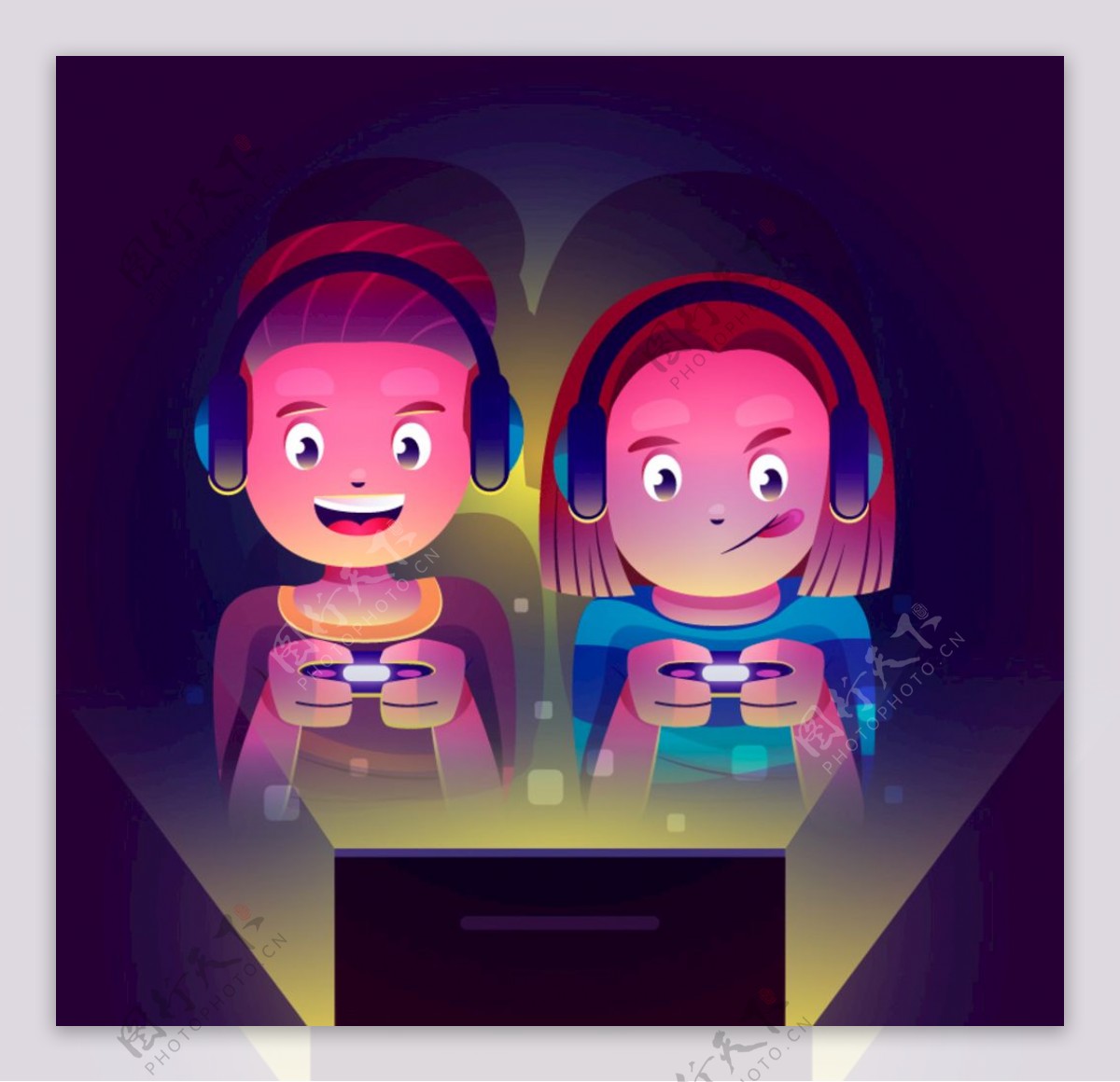 两个玩游戏的小孩游戏背景海报