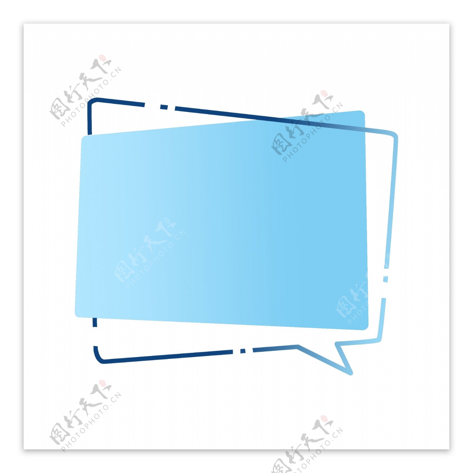 蓝色科技方形对话框