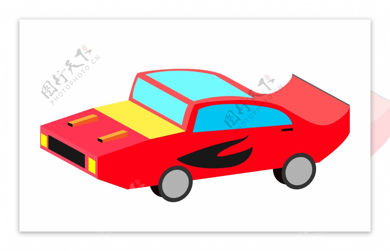 红色的跑车装饰插画