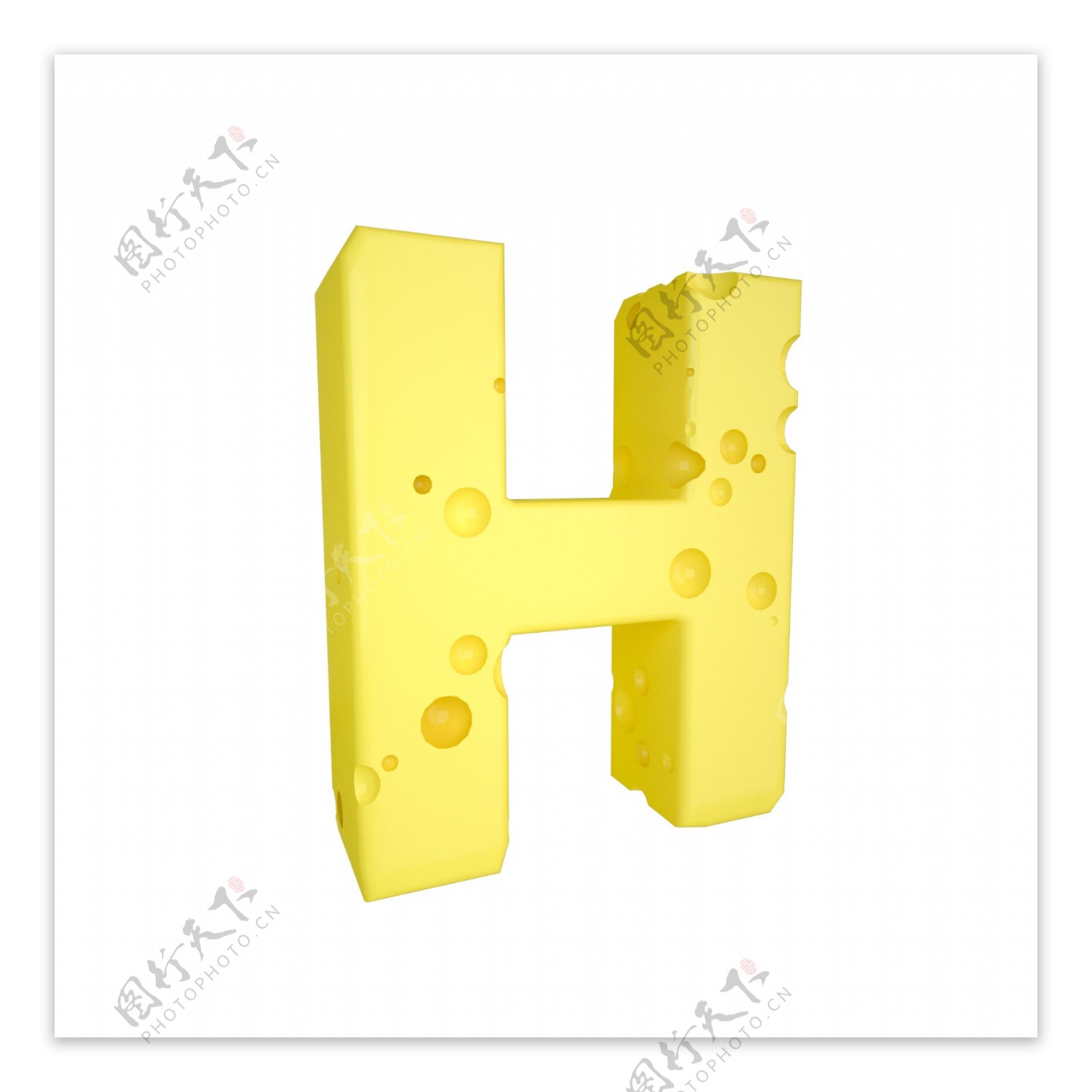 C4D创意奶酪字母H装饰