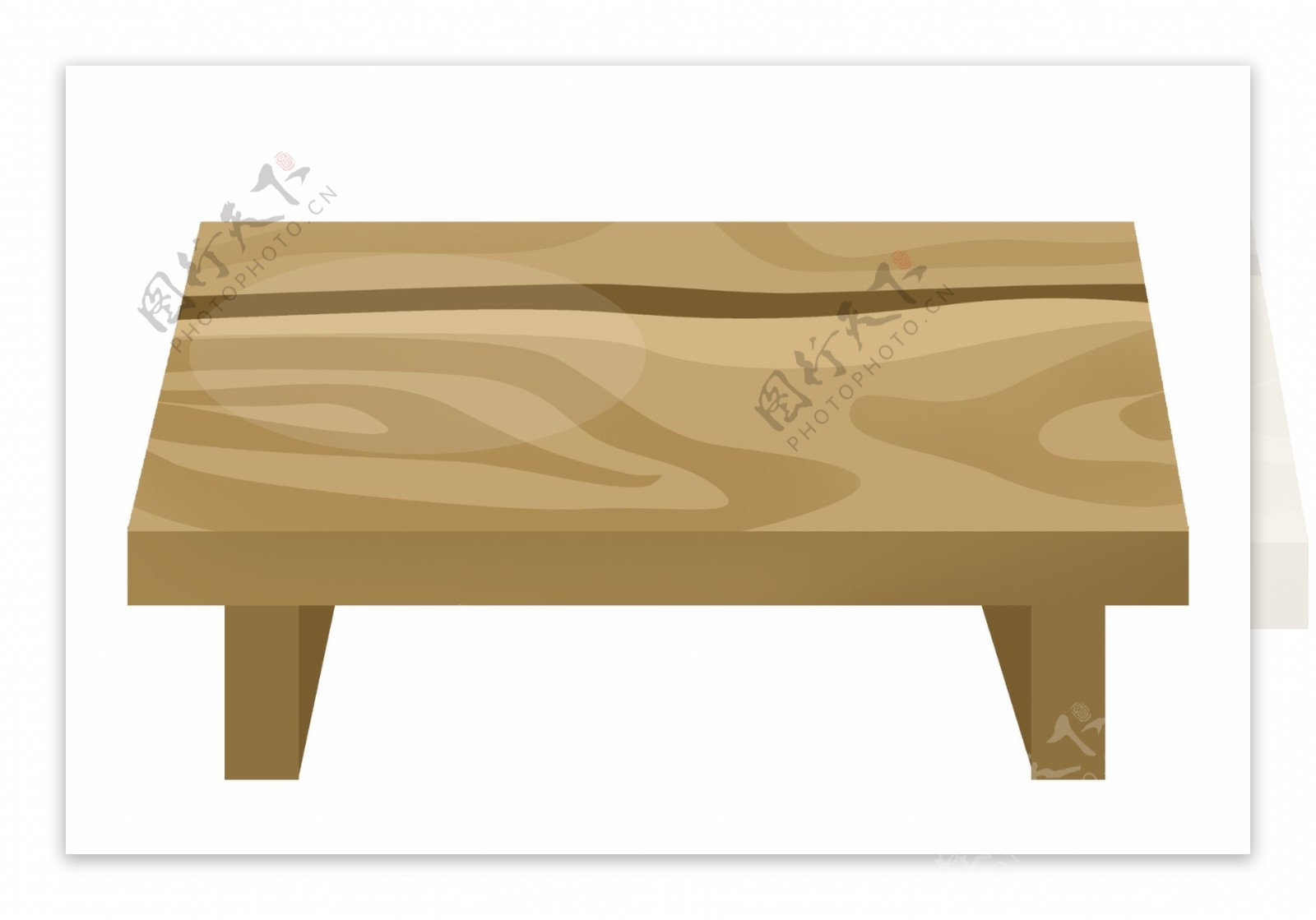 木板桌子卡通插画