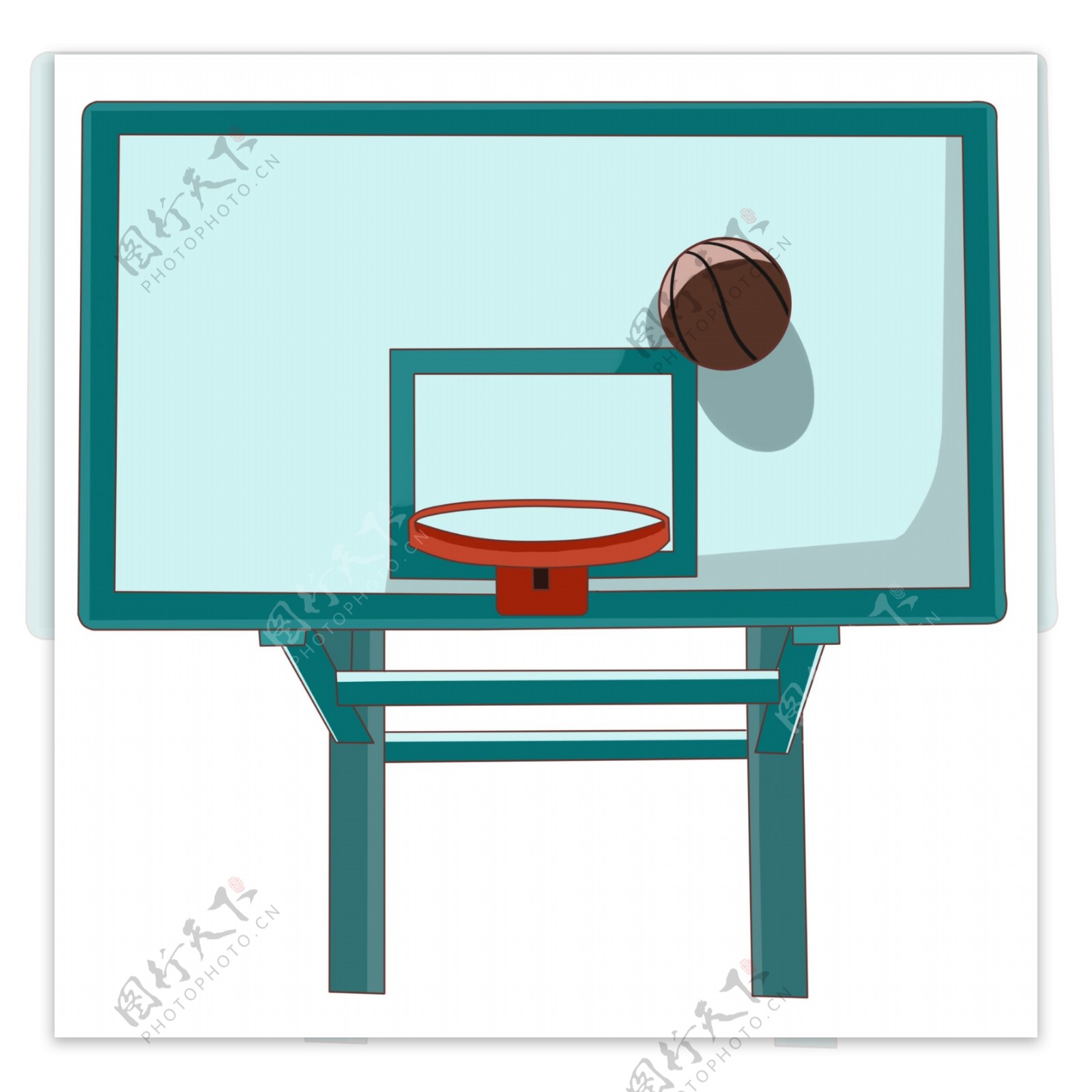 篮球框篮板球篮插画