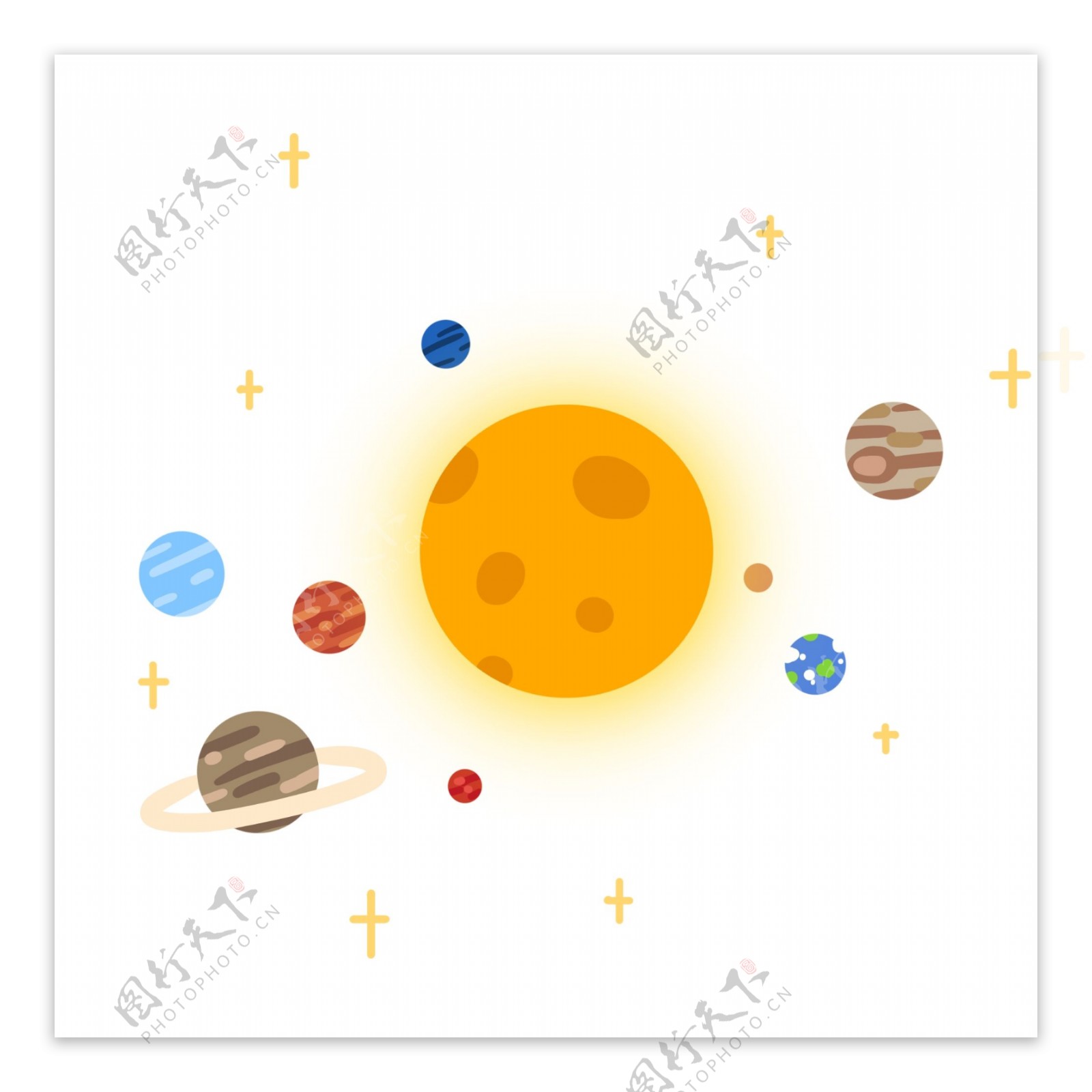 航天的太阳系插画