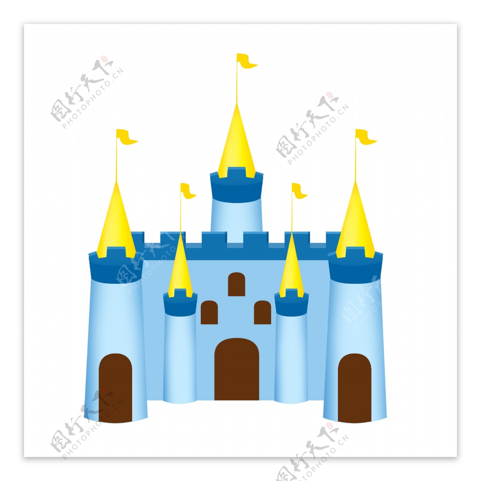 蓝色唯美城堡插图
