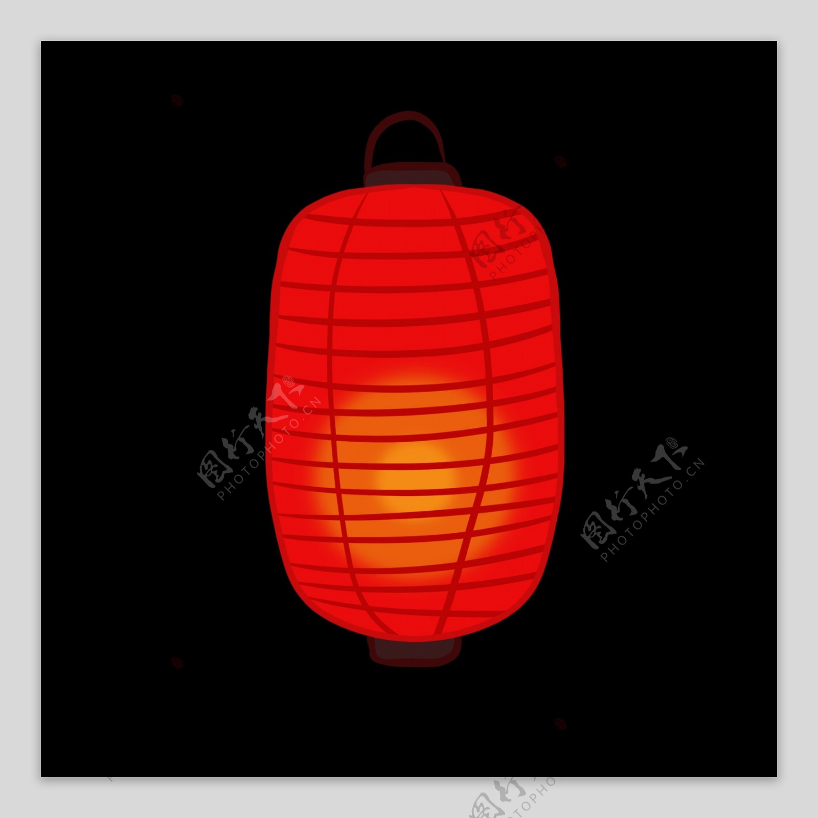 红色长形日本花灯