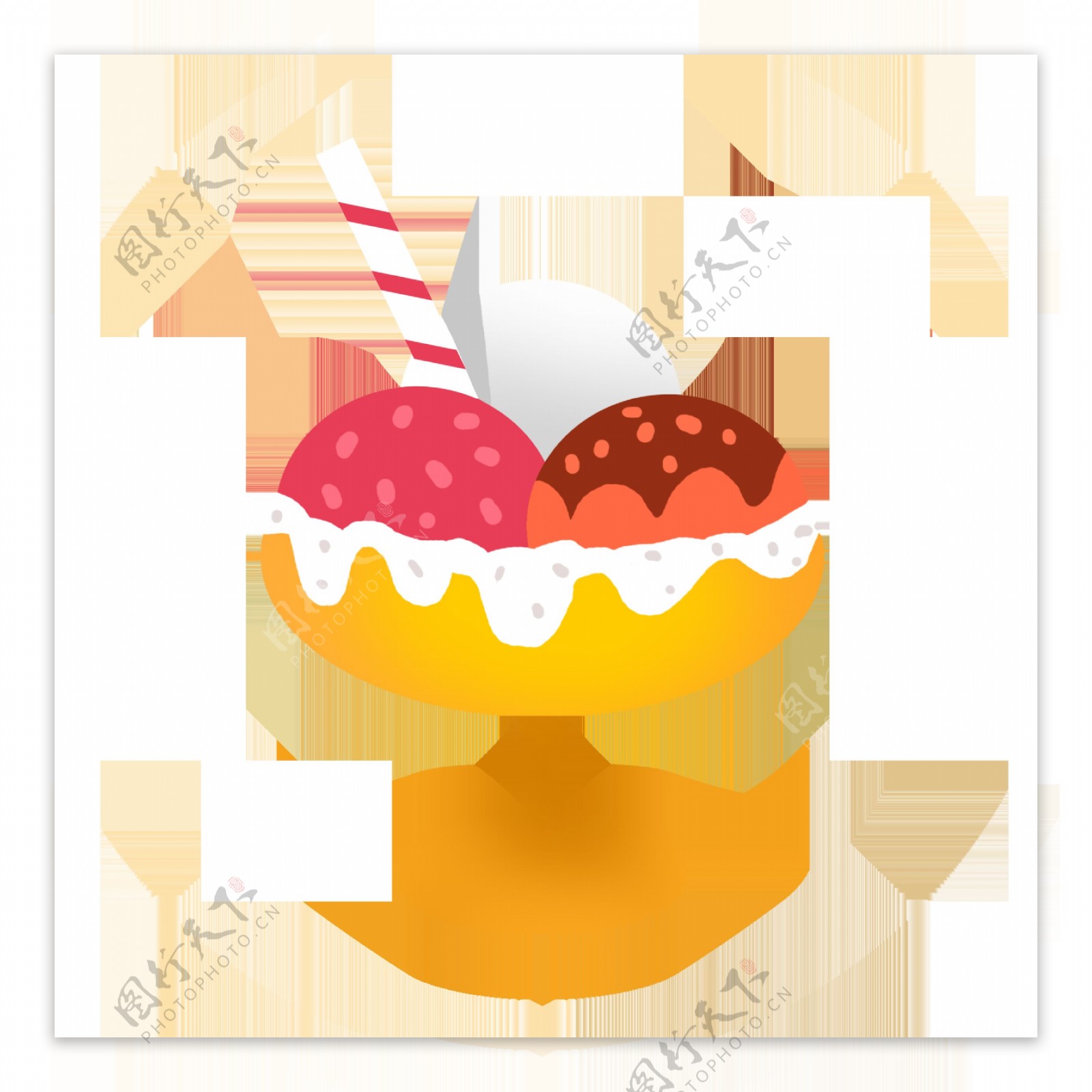 夏日清凉手绘甜品蛋糕冰淇淋插画