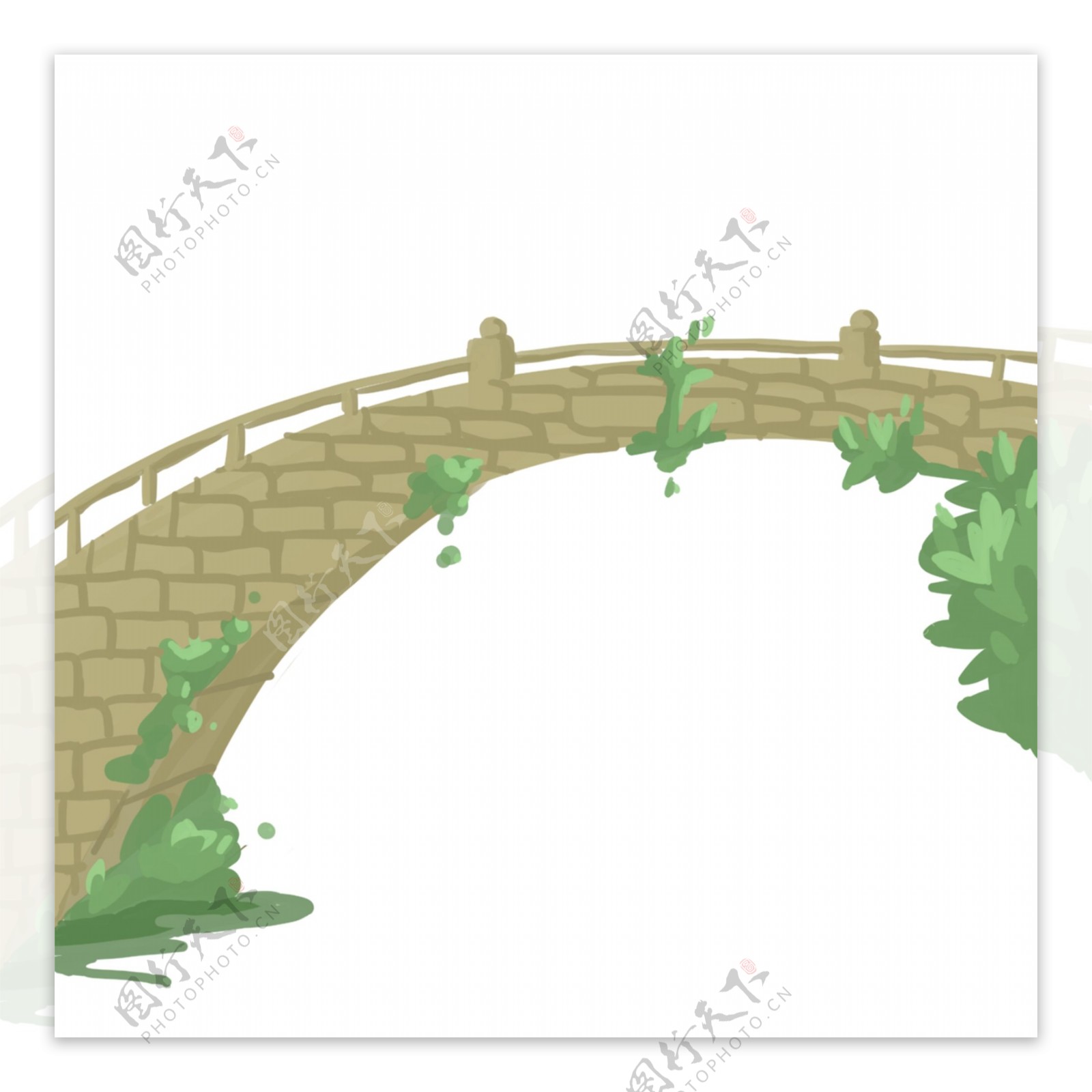 卡通石头拱桥免抠图