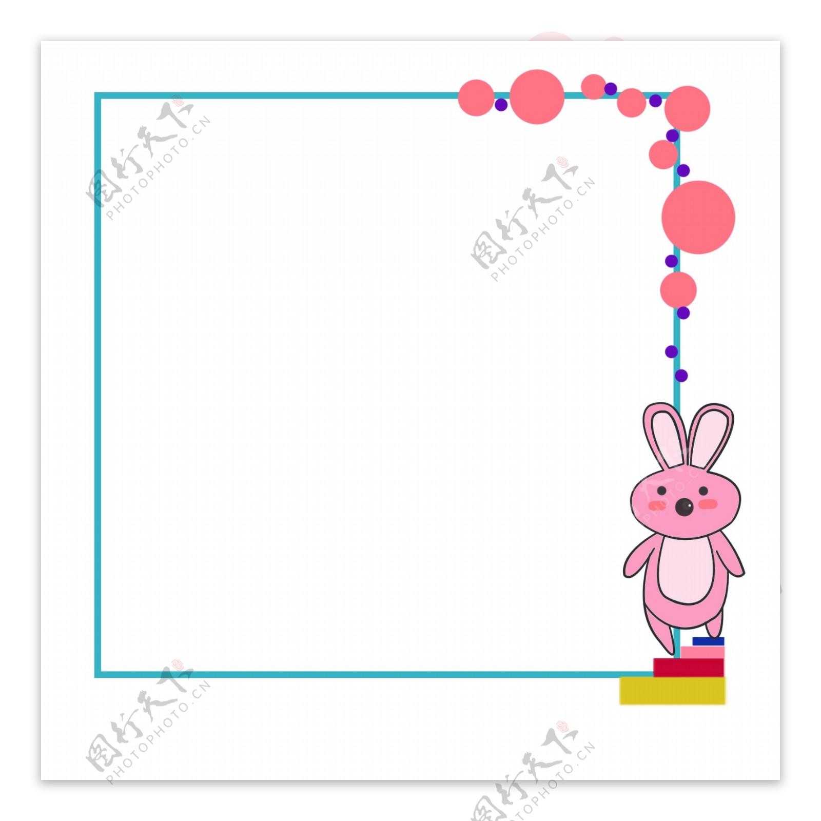 粉色小兔子边框装饰