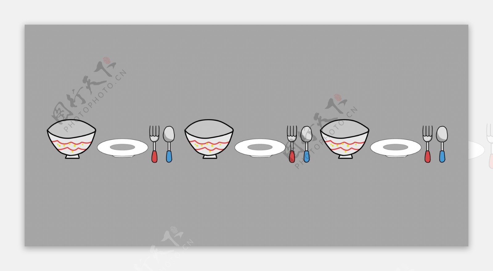 勺子碗盘子餐具分割线