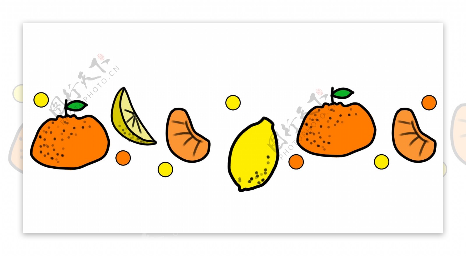 创意水果分割线插画