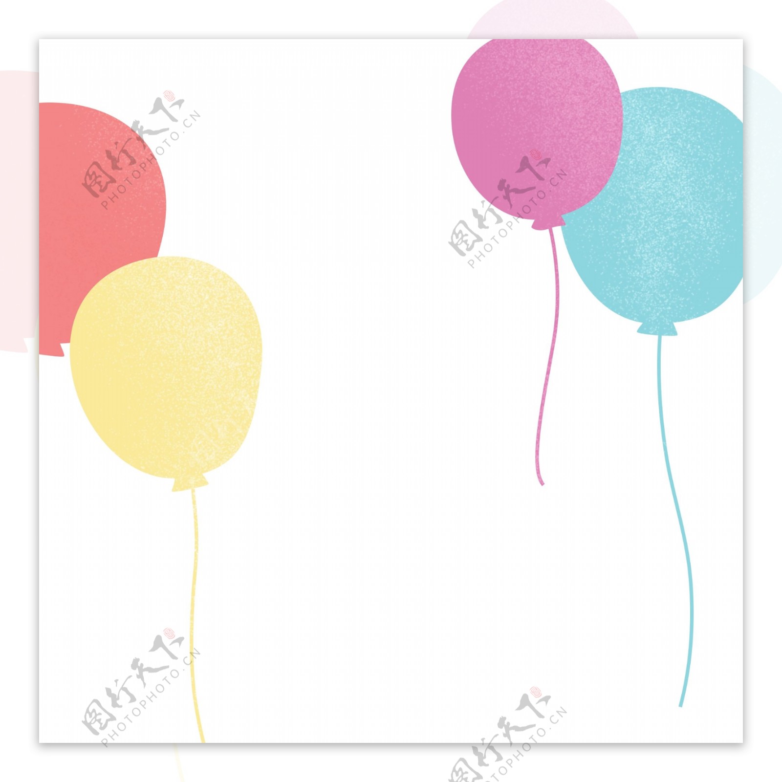 彩色气球卡通png素材